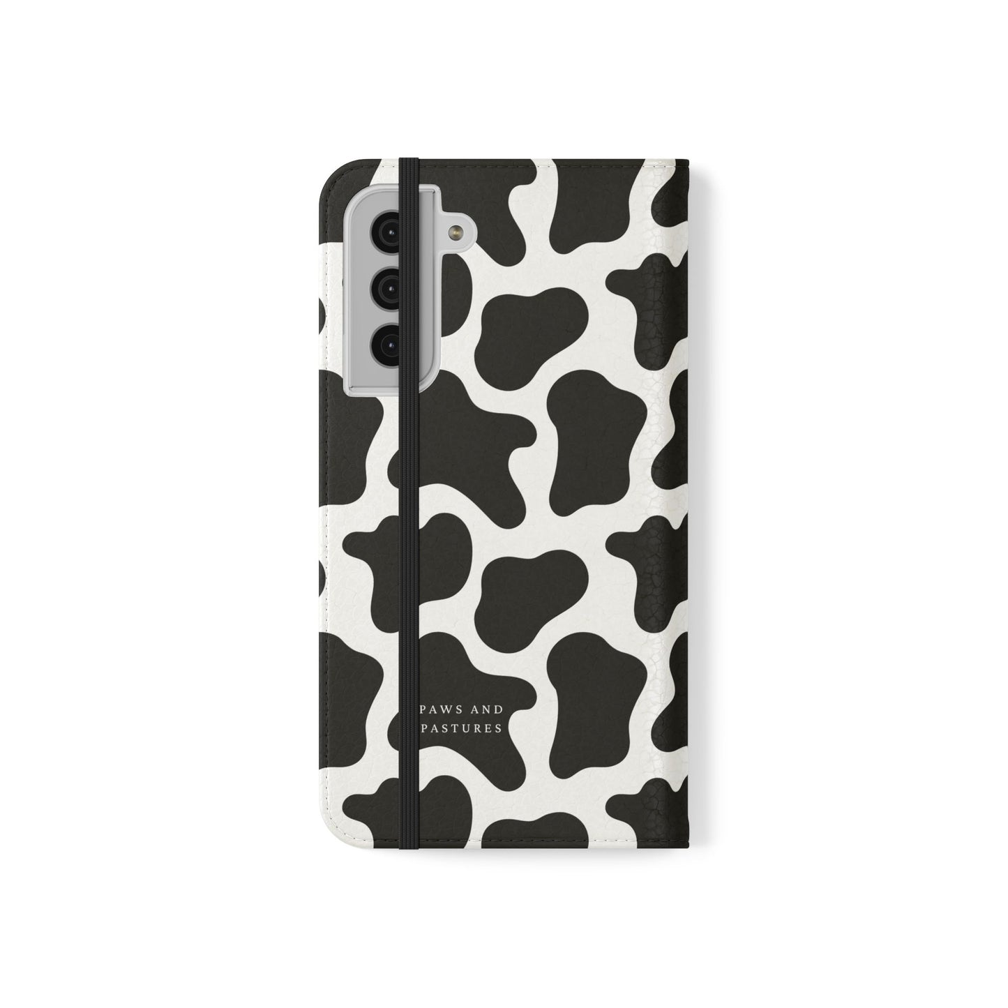 Cow Print Flip Phone Case — Black & White Wallet Flip Case