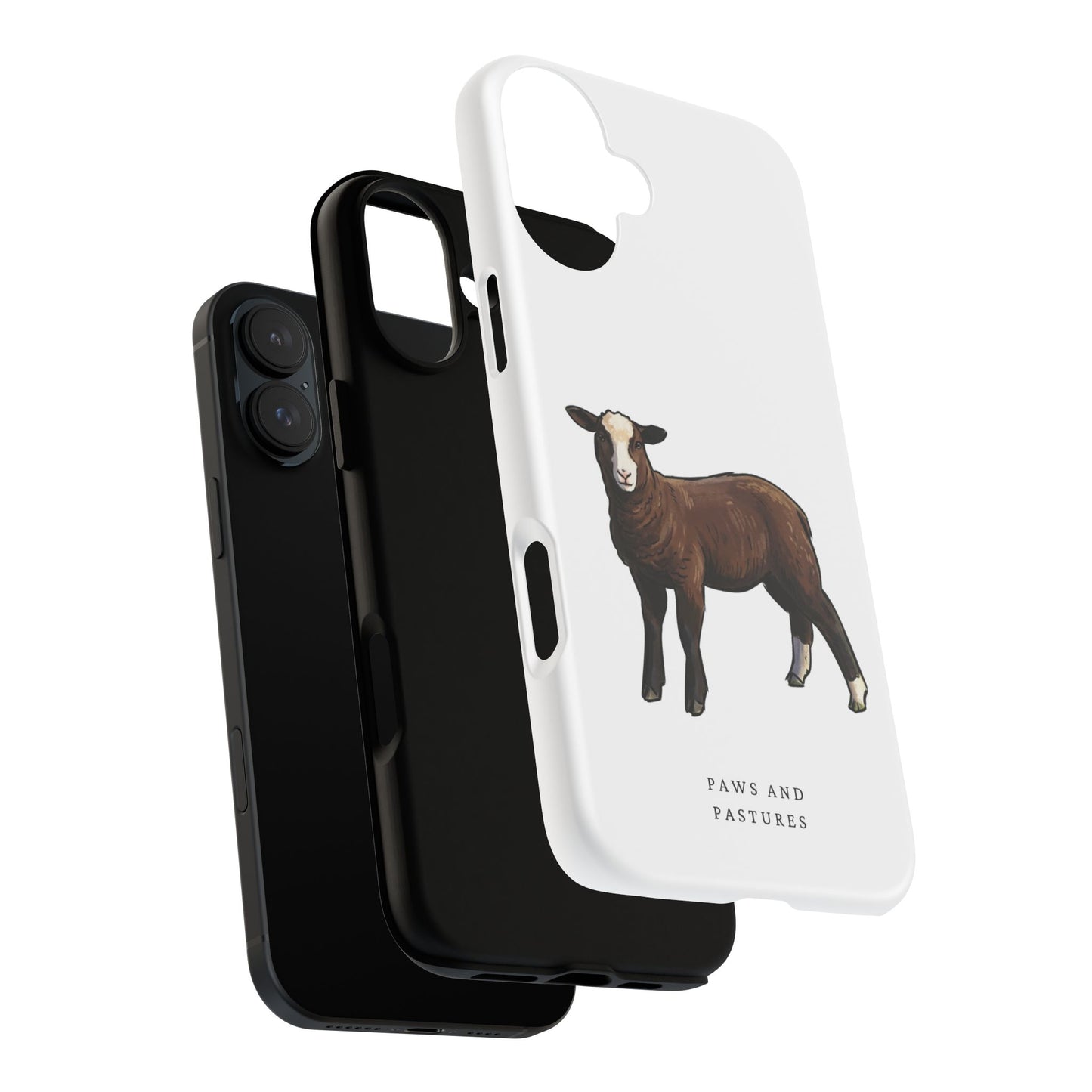 Zwartble Phone Case — Brown Sheep Illustration "Paws and Pastures"