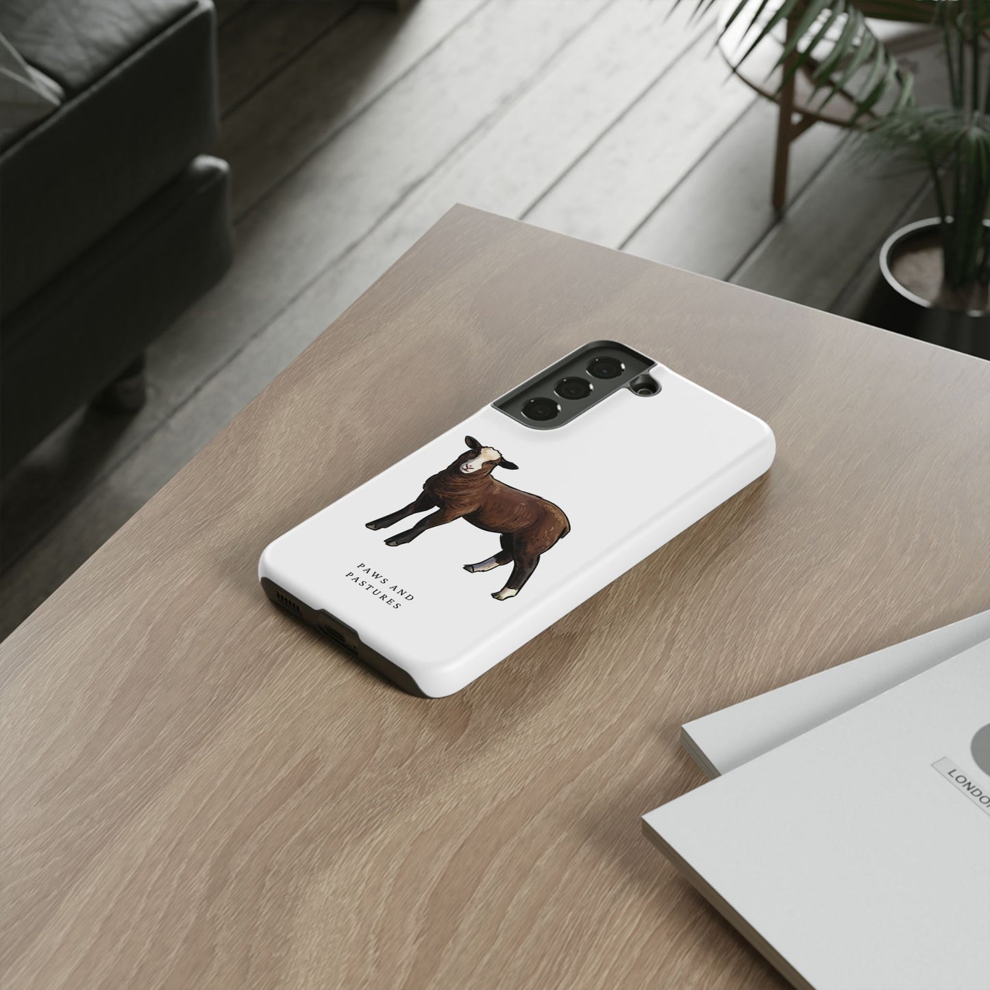 Zwartble Phone Case — Brown Sheep Illustration "Paws and Pastures"