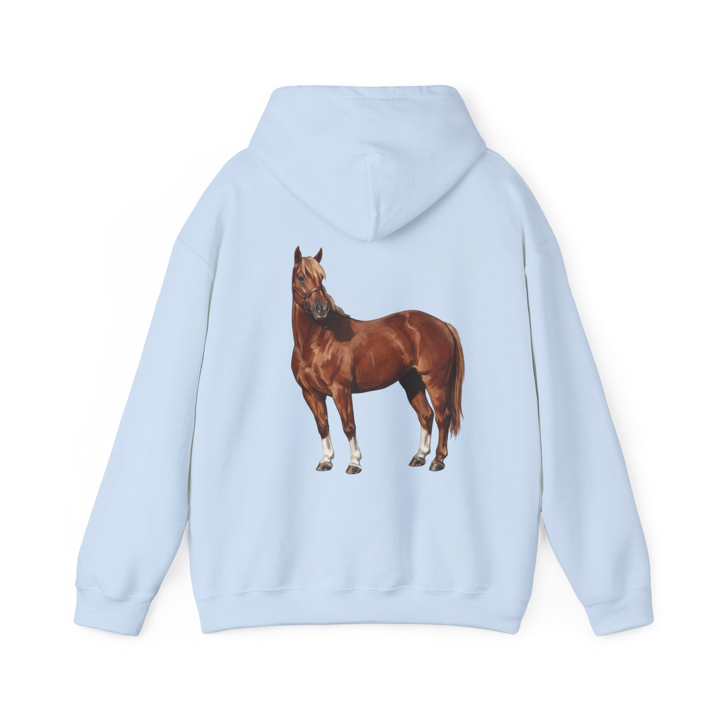 Horse Graphic Hoodie – Realistic Chestnut Stallion Back Print