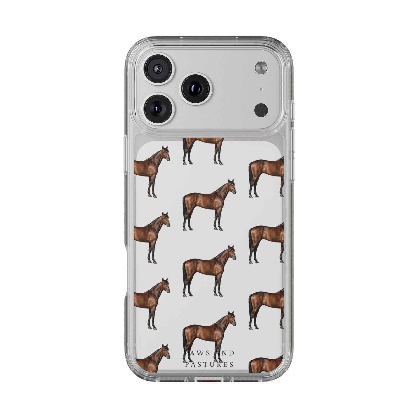 Horse Pattern Clear iPhone Case