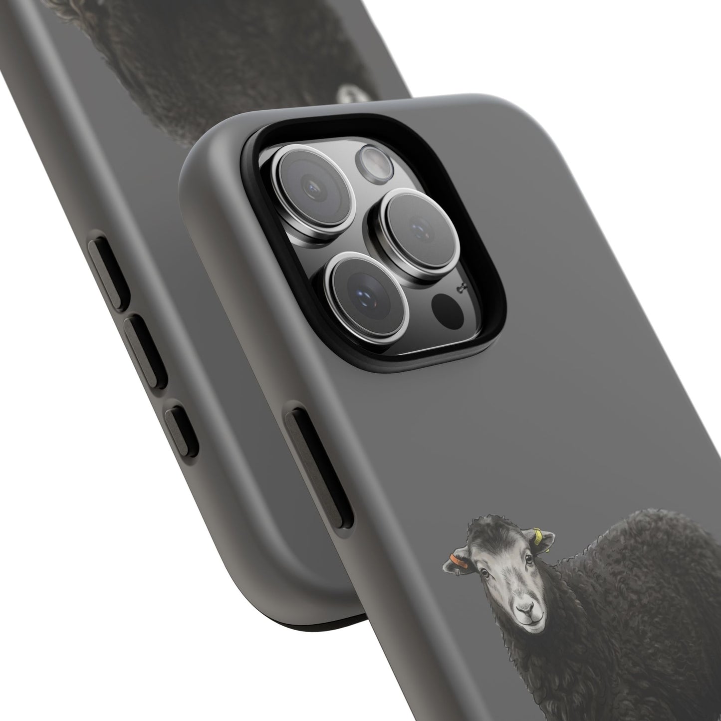 Herdwick Sheep Phone Case — Black Sheep Illustration with “Paws and Pastures”