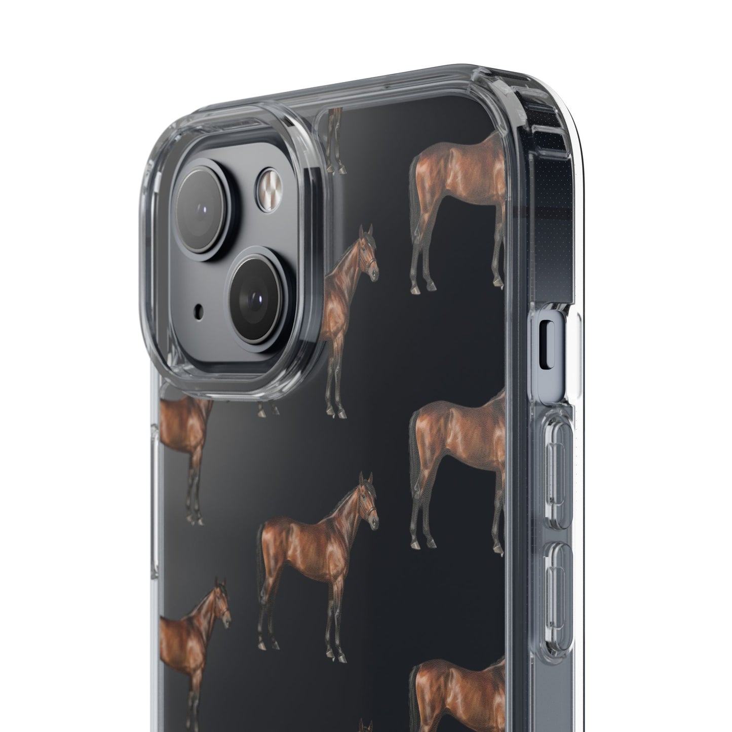 Horse Pattern Clear iPhone Case
