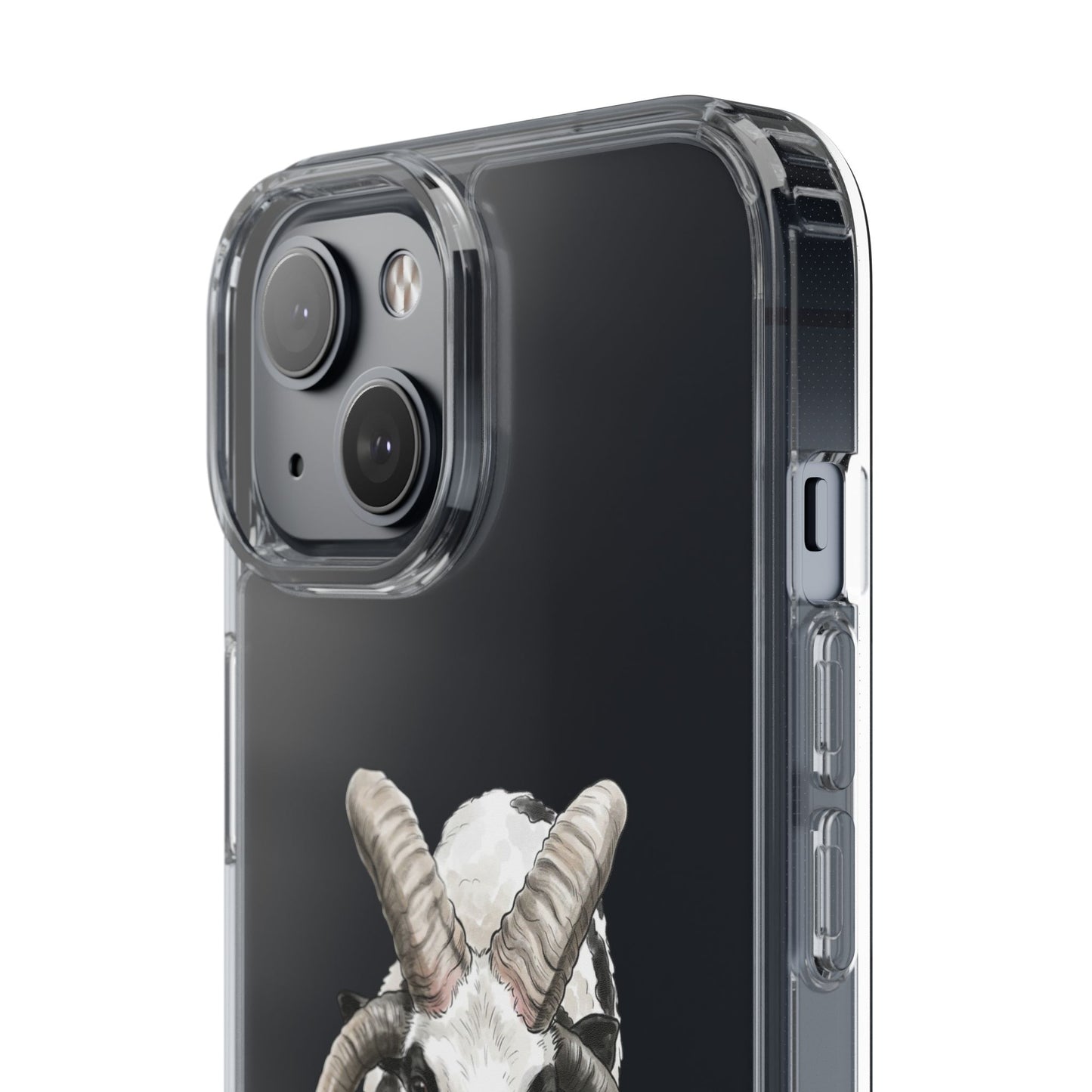 Jacob Sheep Clear Phone Case — Cute Goat Illustration Clear Case for Sheep Lovers