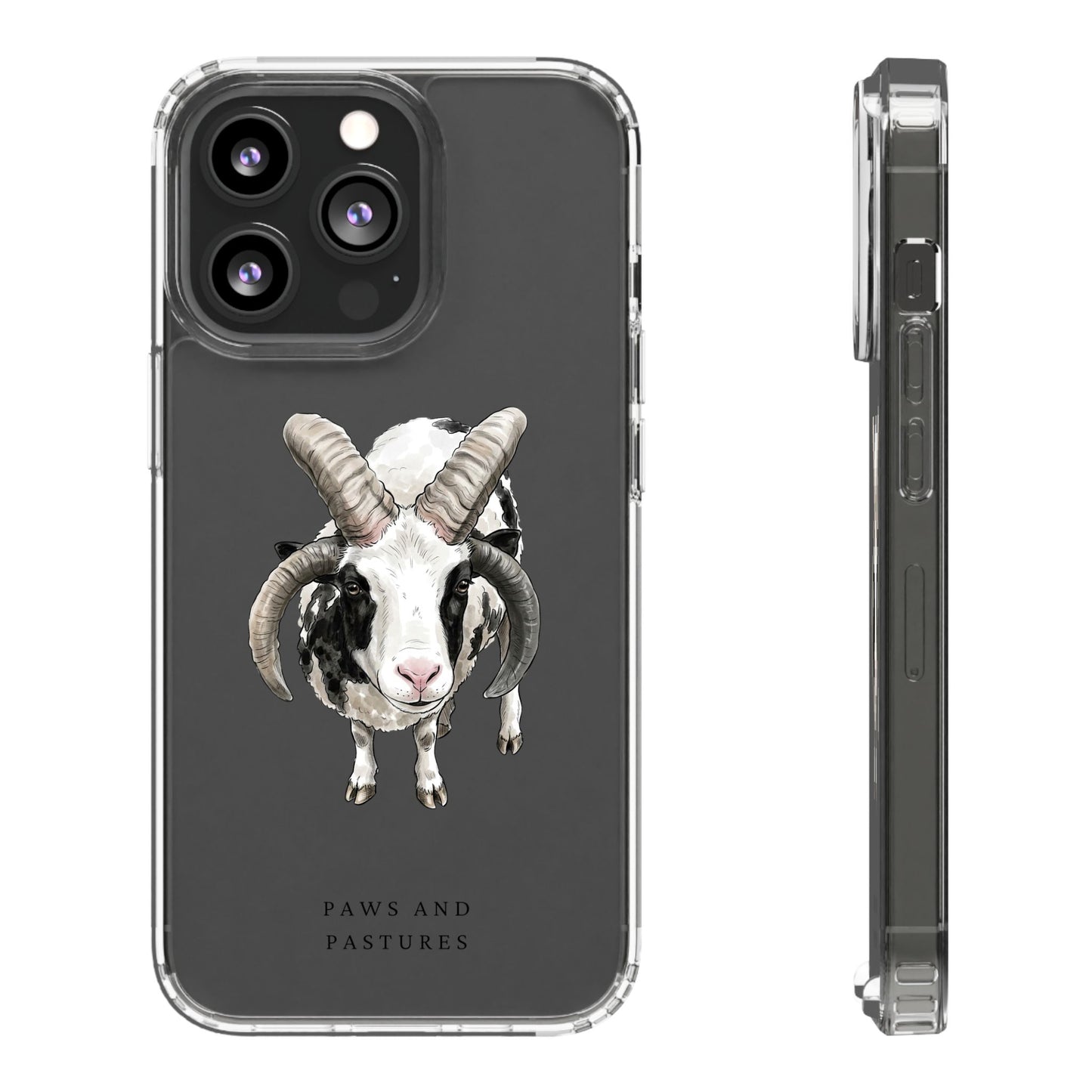 Jacob Sheep Clear Phone Case — Cute Goat Illustration Clear Case for Sheep Lovers