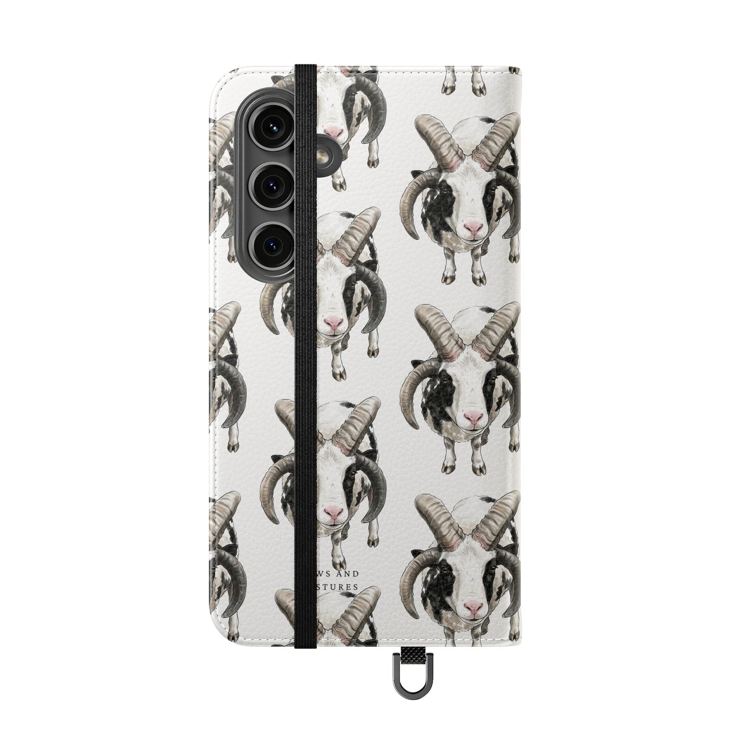 Jacob Sheep Pattern Flip Phone Case — Cute Farm Animal Wallet Cover