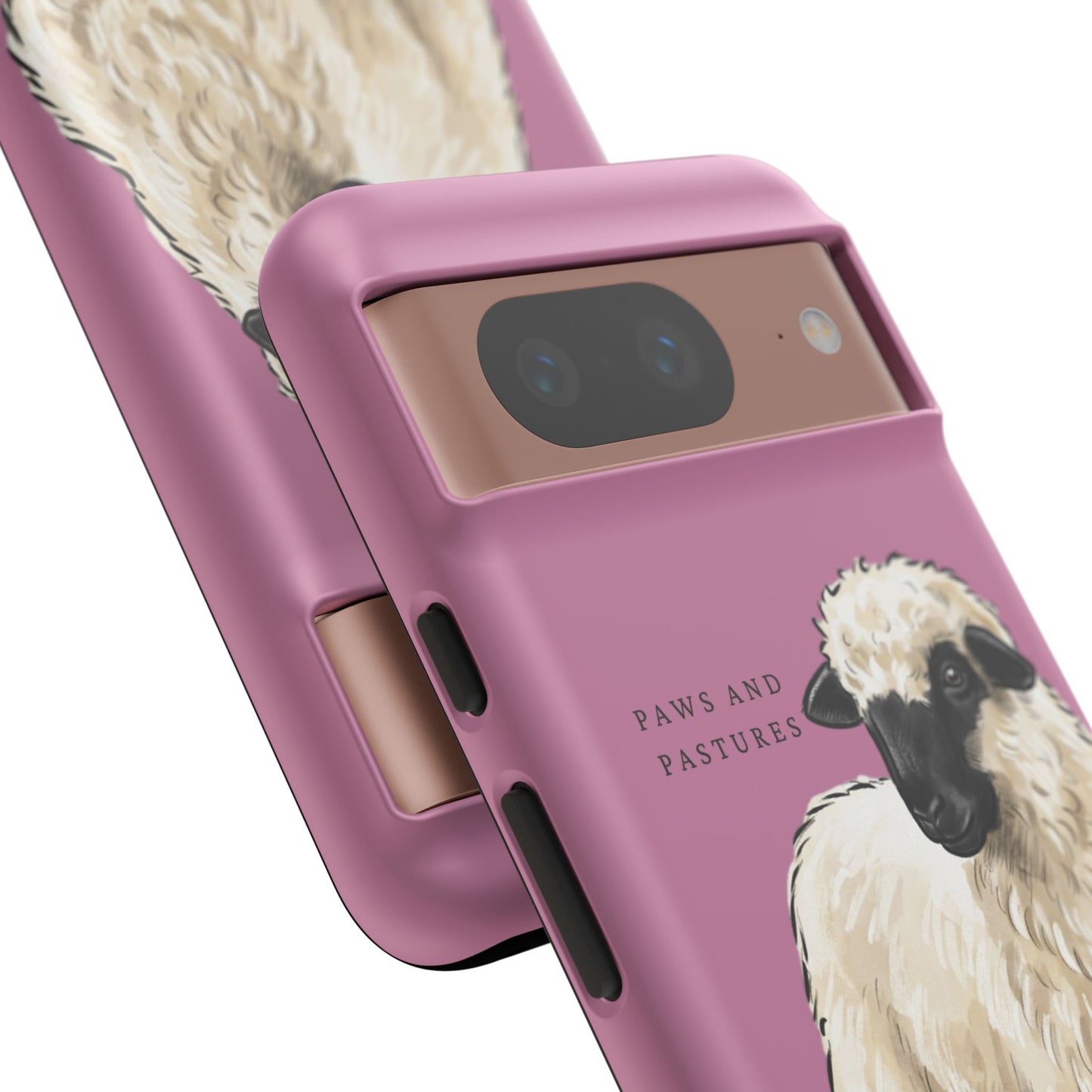 Pink Valais Blacknose Sheep Phone Case – 'Paws and Pastures' Cute Lamb Protective iPhone Cover