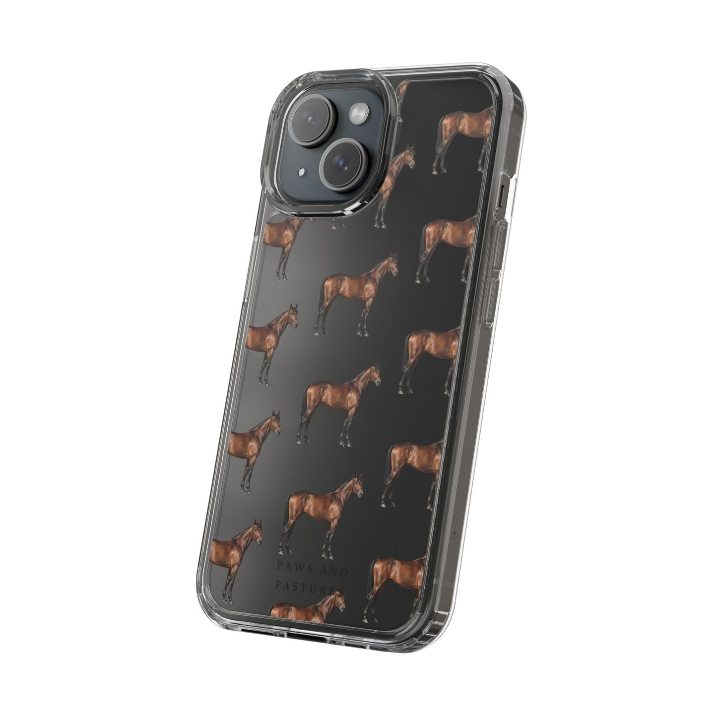 Horse Pattern Clear iPhone Case