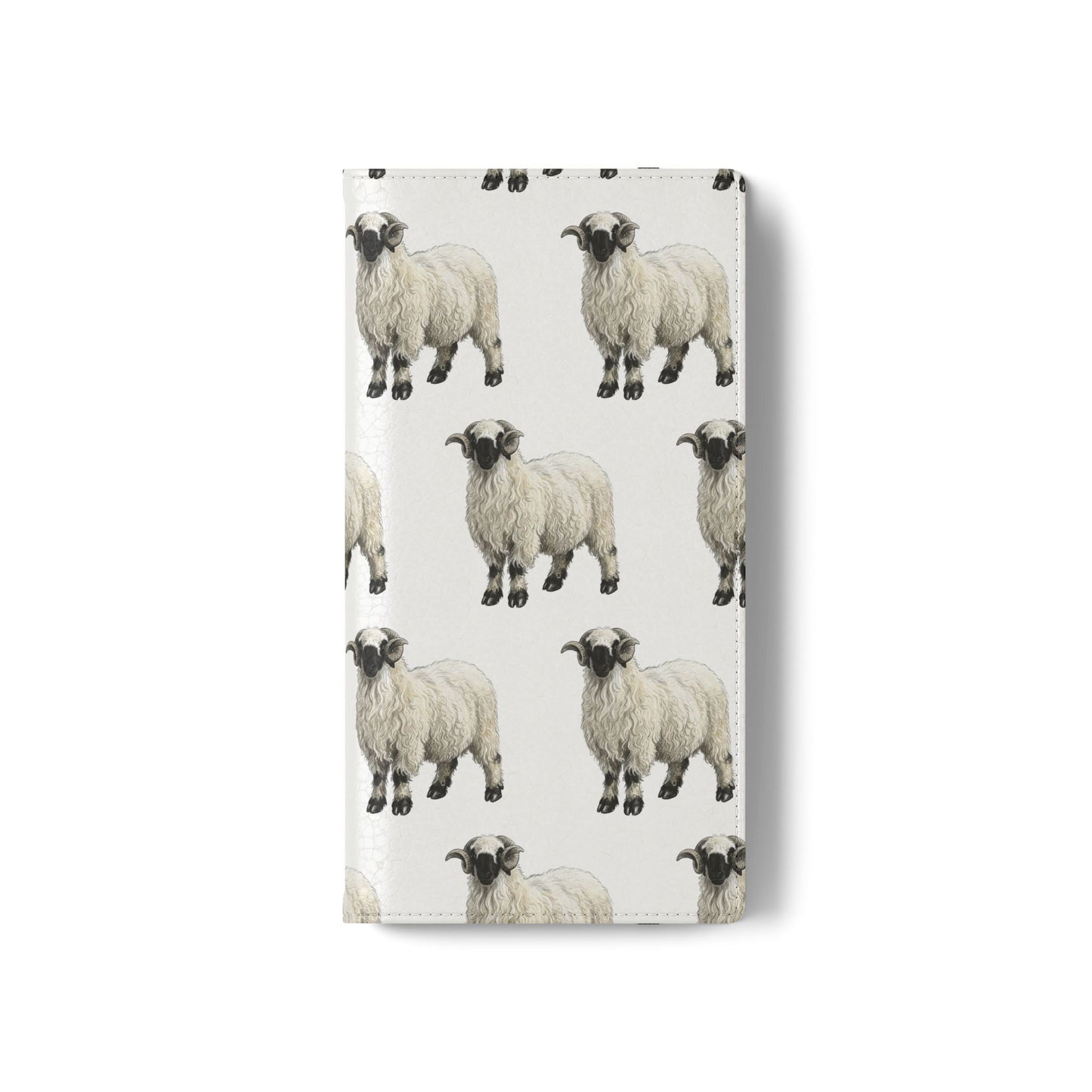 Valais Blacknose Sheep Pattern Flip Phone Case – Cute Farm Animal Wallet Cover