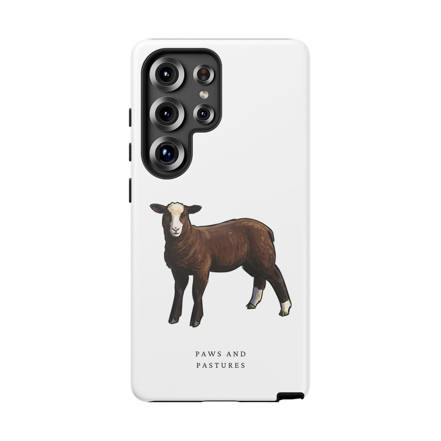 Zwartble Phone Case — Brown Sheep Illustration "Paws and Pastures"