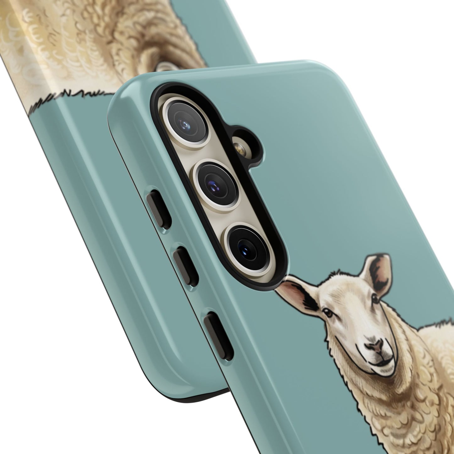 Teal Sheep Illustration Tough Phone Case