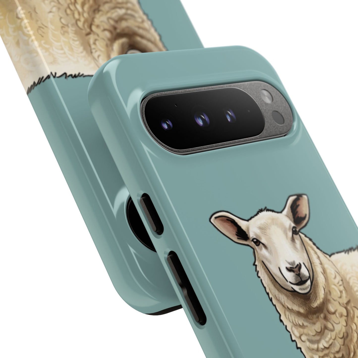 Teal Sheep Illustration Tough Phone Case
