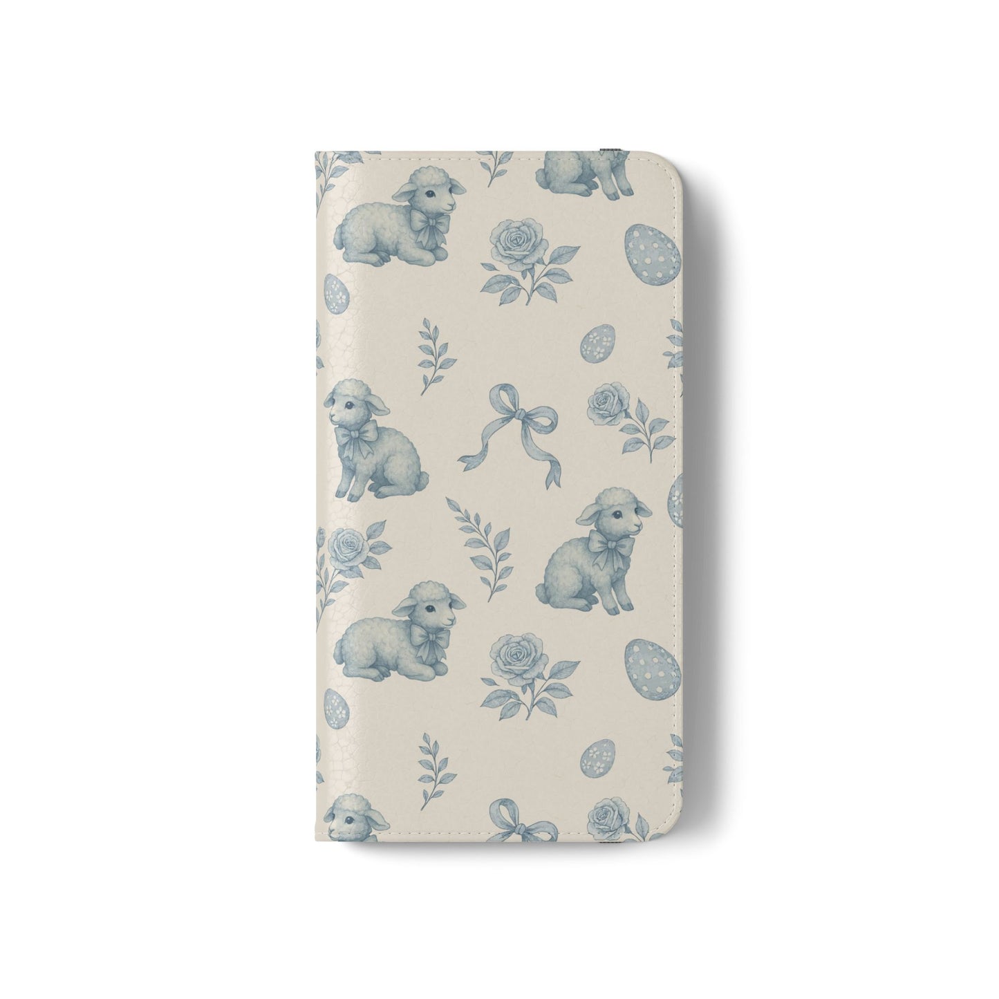 Flip Case — Pastel Blue Easter Lamb Pattern Phone Wallet