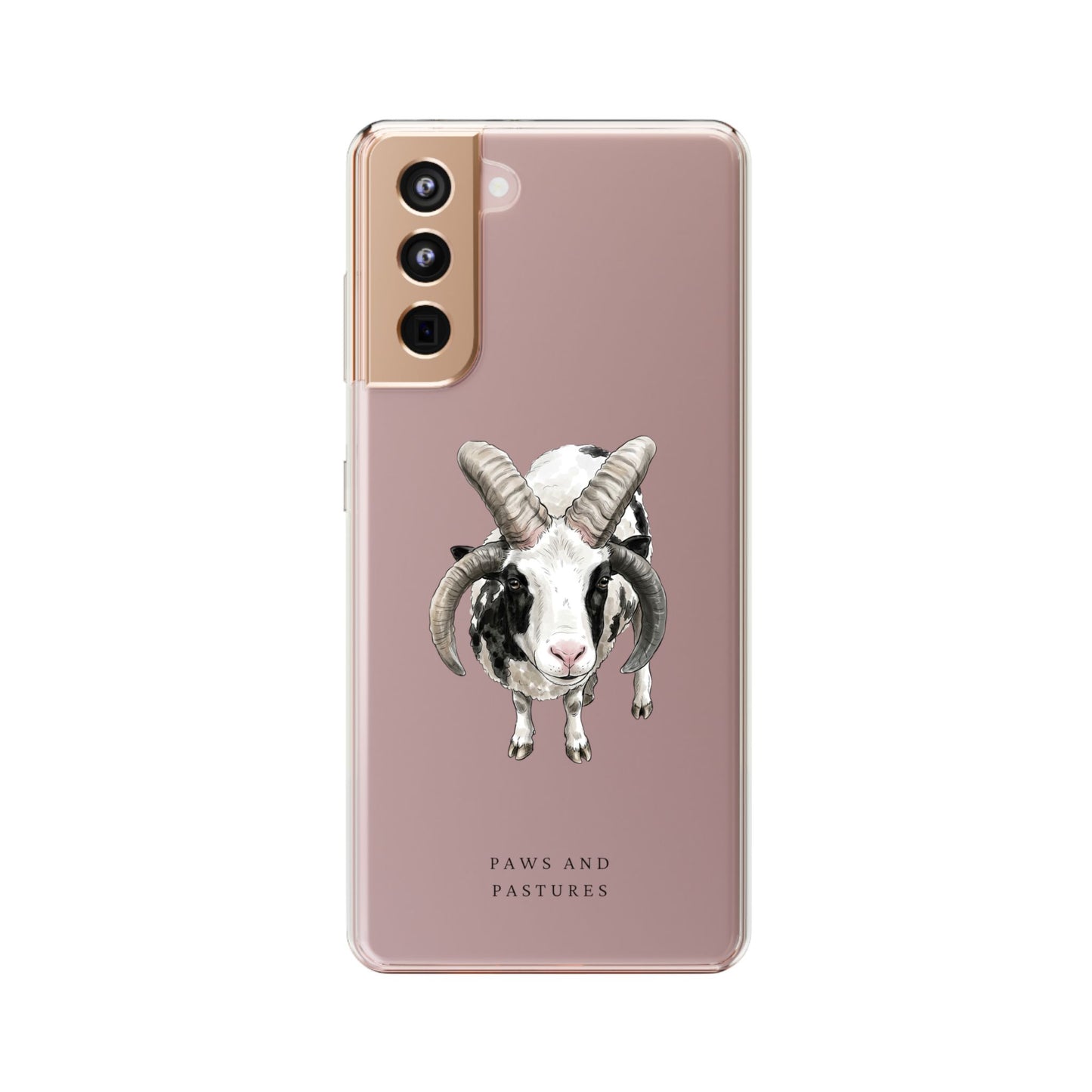 Jacob Sheep Clear Phone Case — Cute Goat Illustration Clear Case for Sheep Lovers