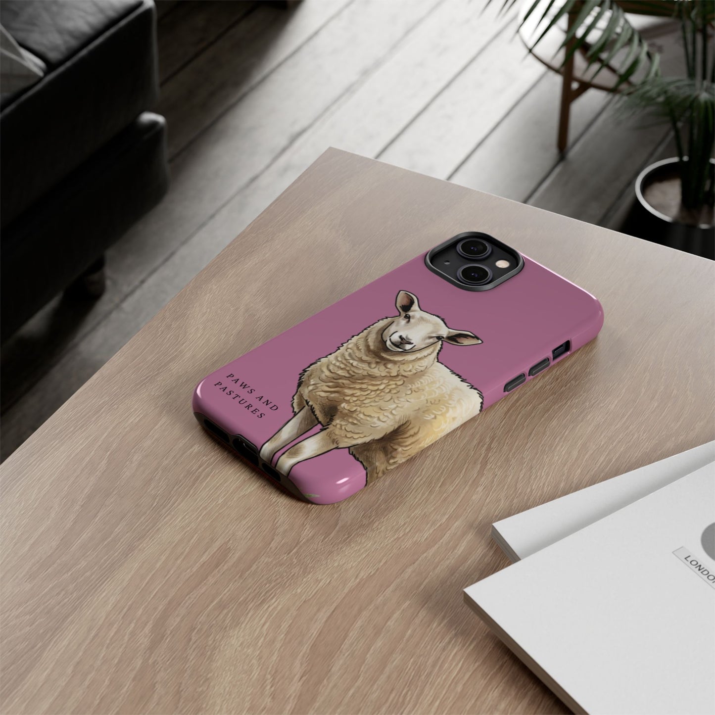 Pink Sheep Illustration Tough Phone Case