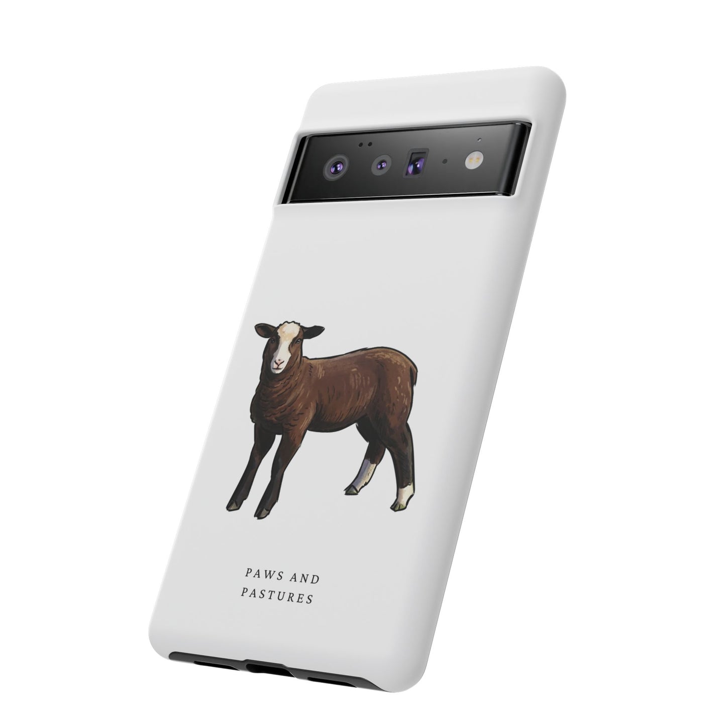 Zwartble Phone Case — Brown Sheep Illustration "Paws and Pastures"