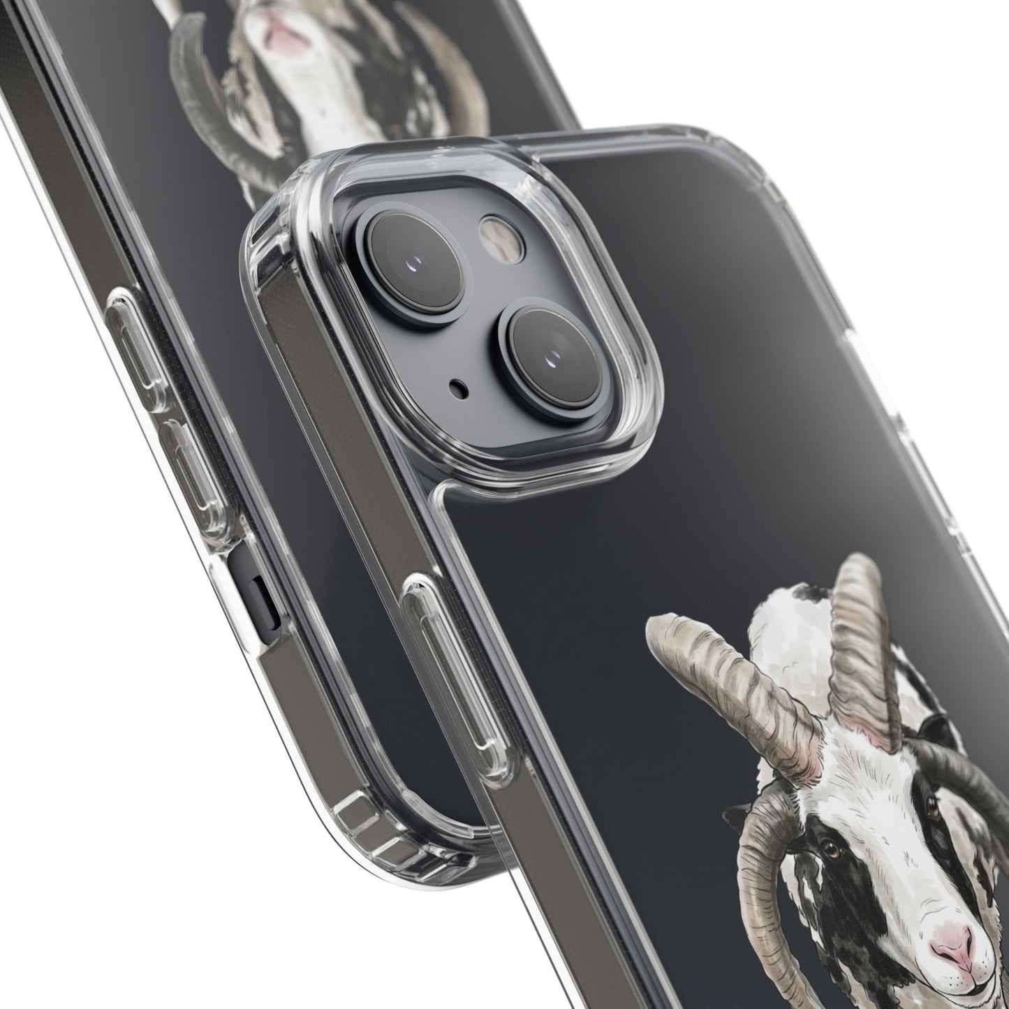Jacob Sheep Clear Phone Case — Cute Goat Illustration Clear Case for Sheep Lovers