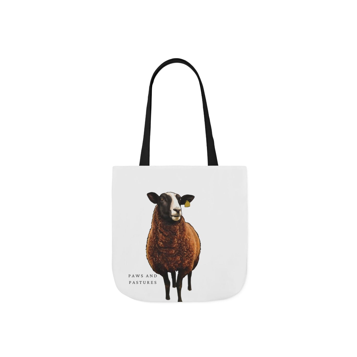 Zwartble Sheep Illustration Tote Bag — Cute Brown Sheep Canvas Shopping Tote