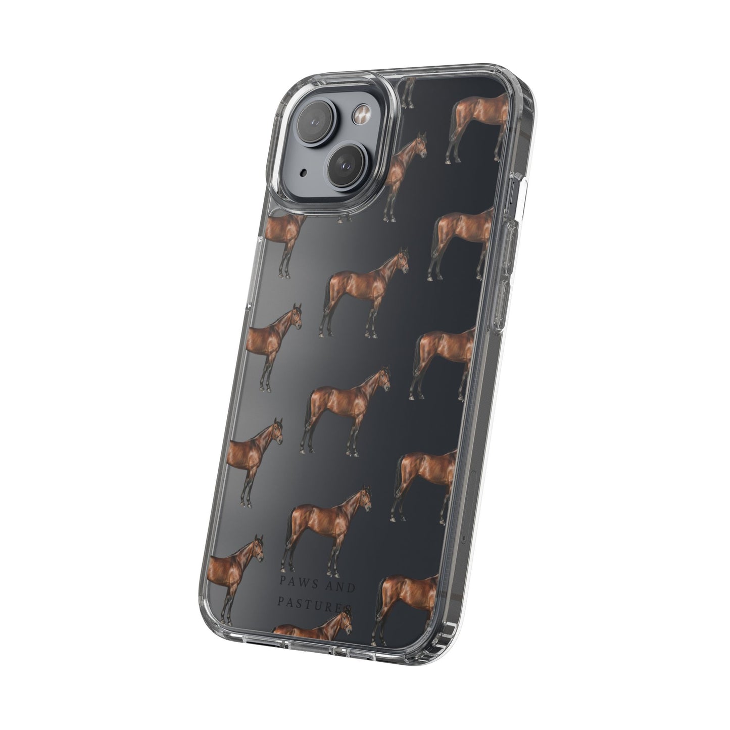 Horse Pattern Clear iPhone Case