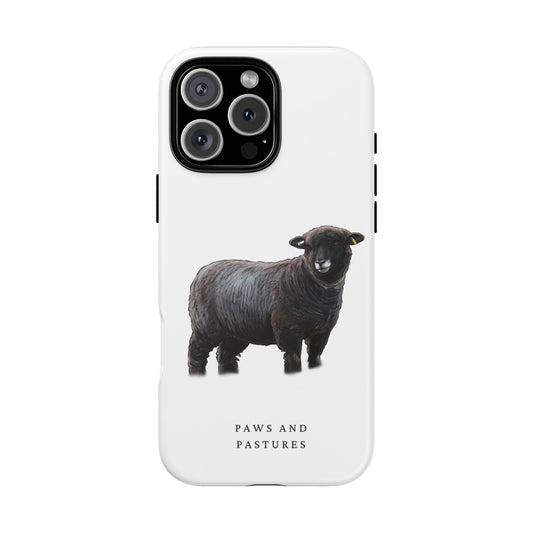 Coloured Ryeland Sheep Phone Case - 'Paws and Pastures' Protective Tough Phone Cover
