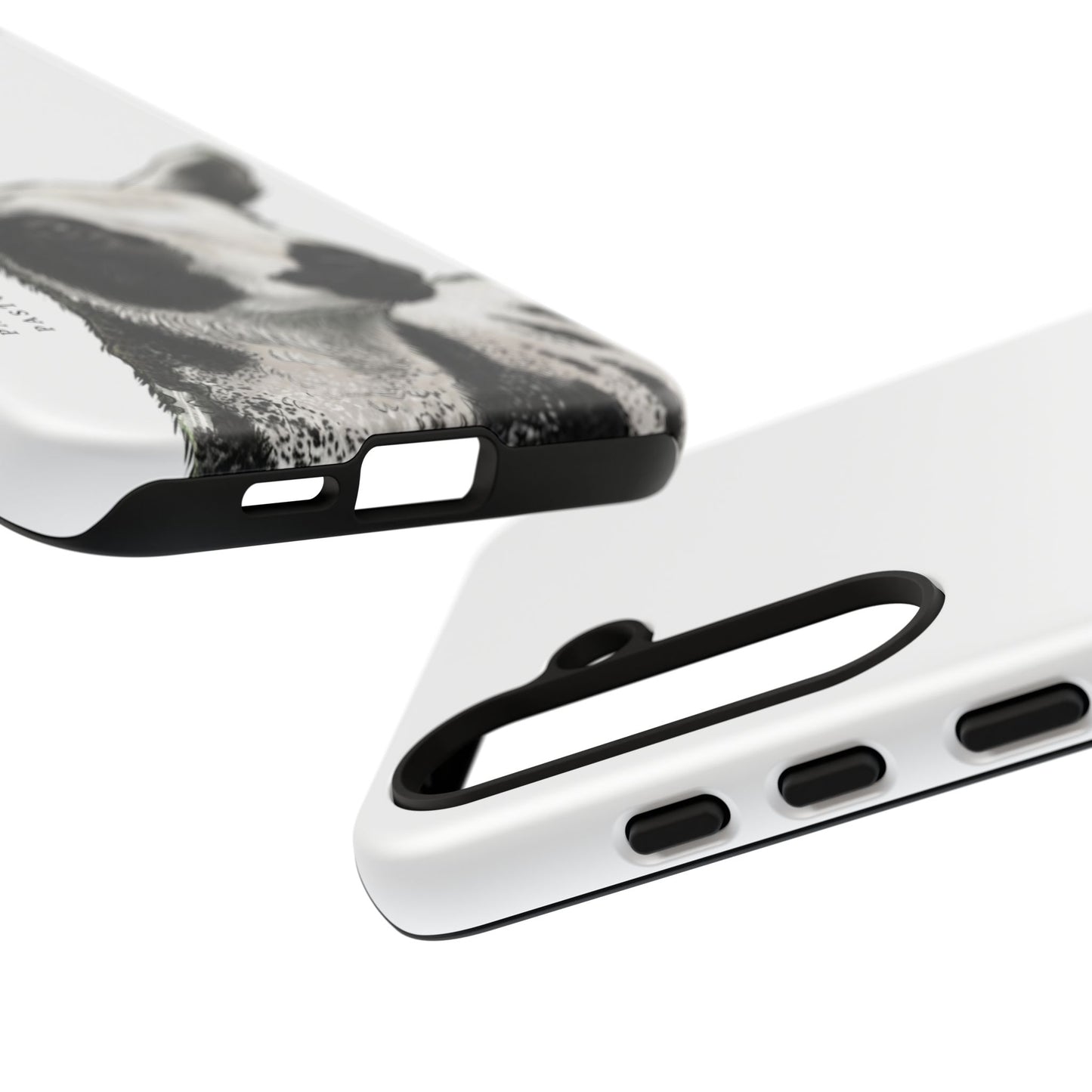 Dutch Spotted Sheep Portrait Phone Case - Black & White Lamb Illustration Protective Cover