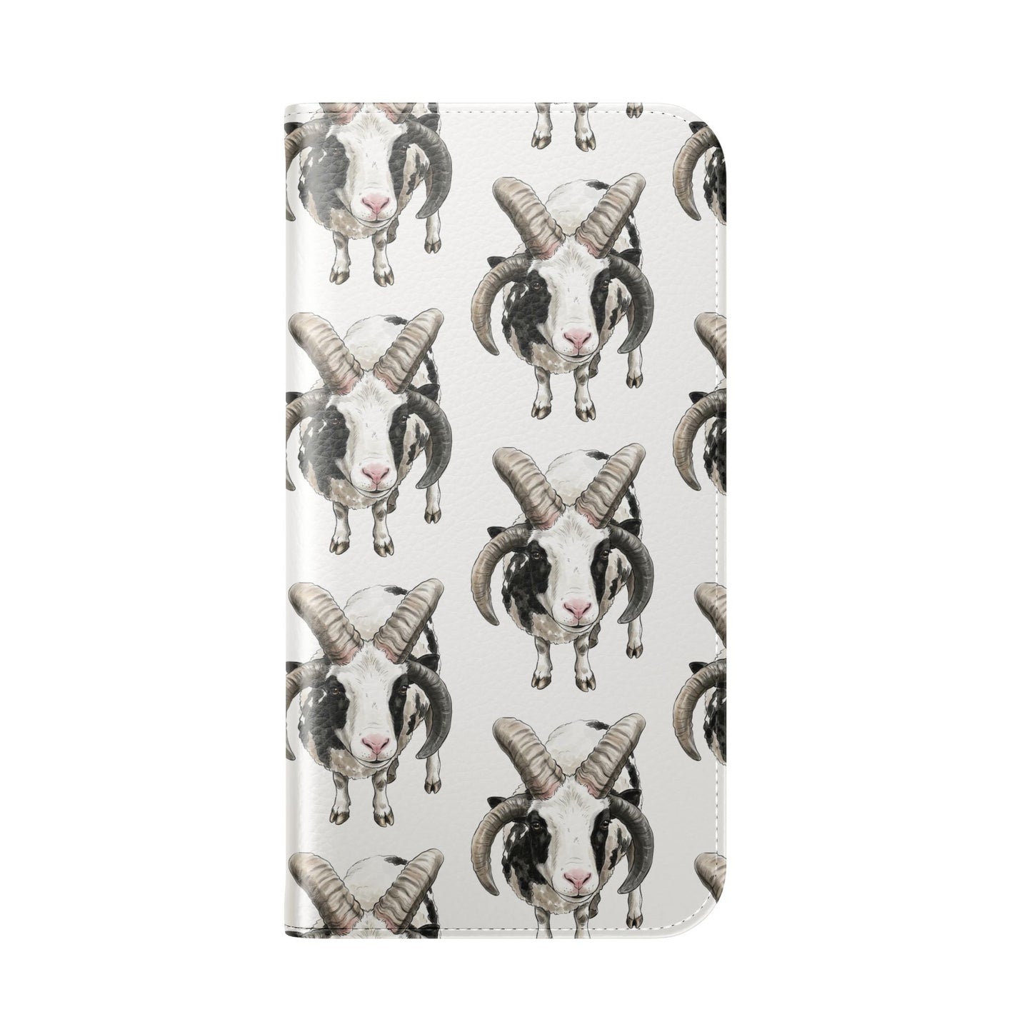 Jacob Sheep Pattern Flip Phone Case — Cute Farm Animal Wallet Cover