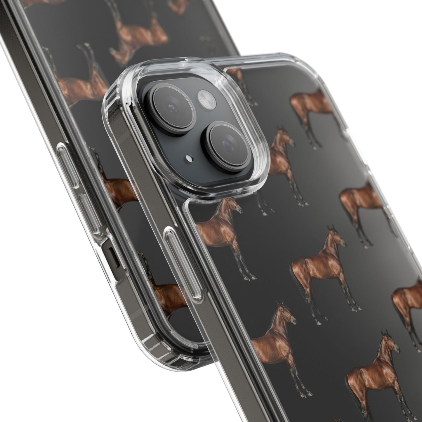 Horse Pattern Clear iPhone Case