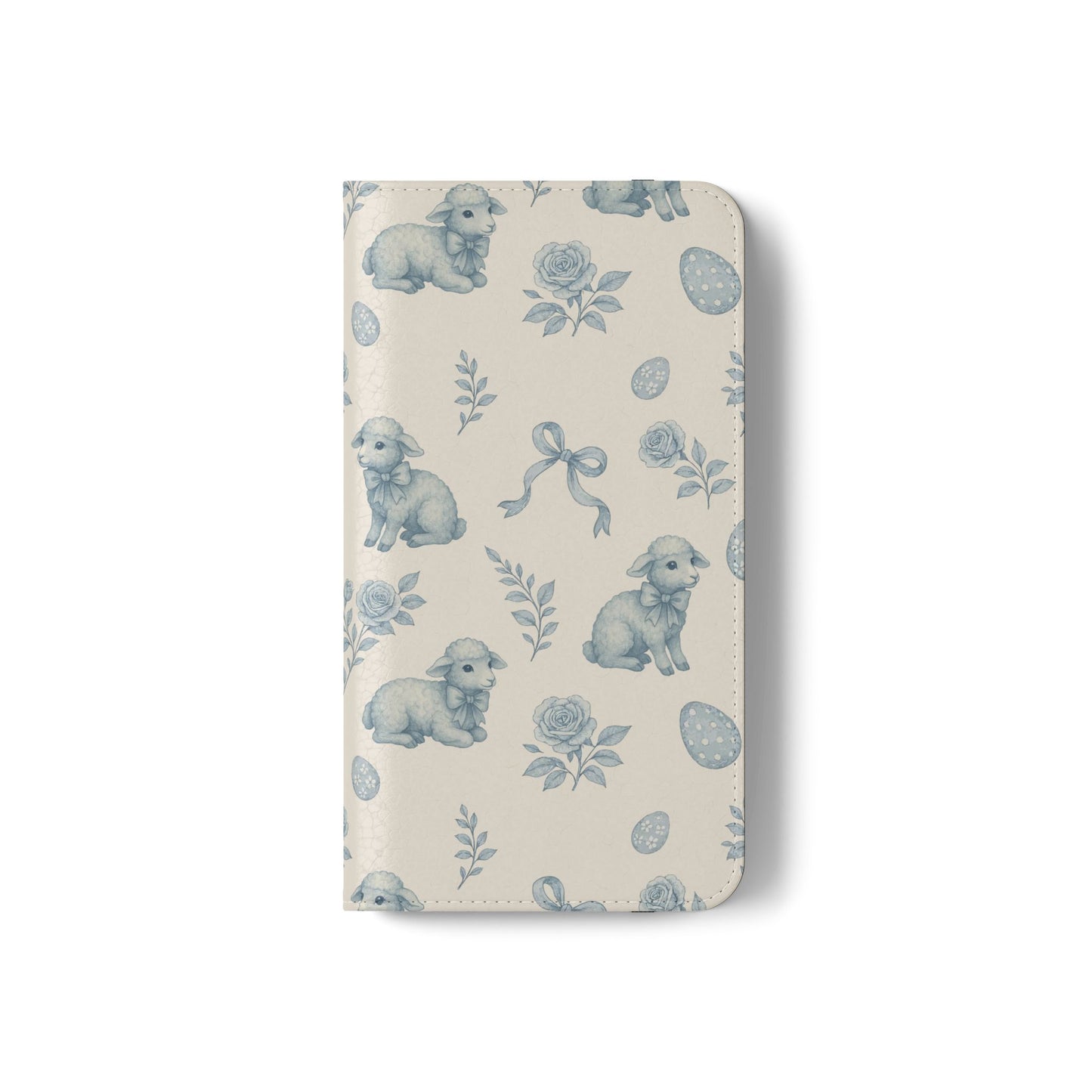Flip Case — Pastel Blue Easter Lamb Pattern Phone Wallet