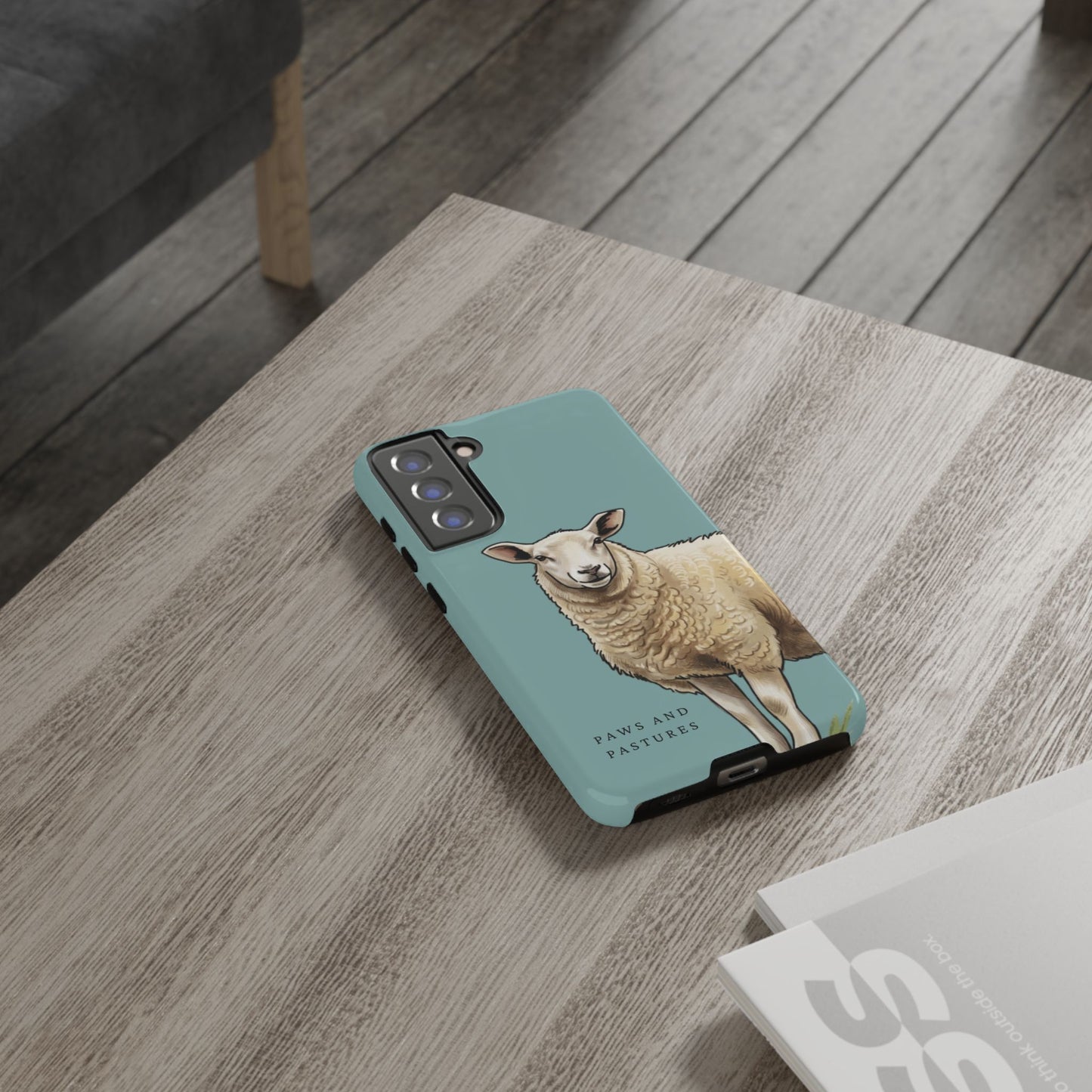 Teal Sheep Illustration Tough Phone Case