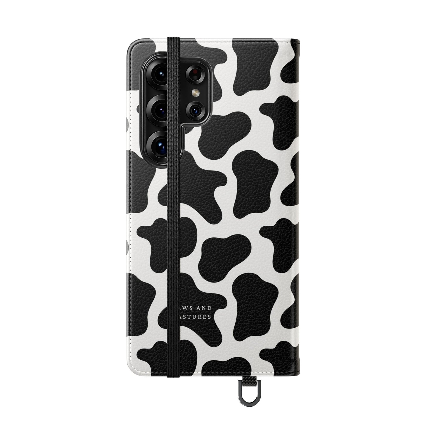 Cow Print Flip Phone Case — Black & White Wallet Flip Case