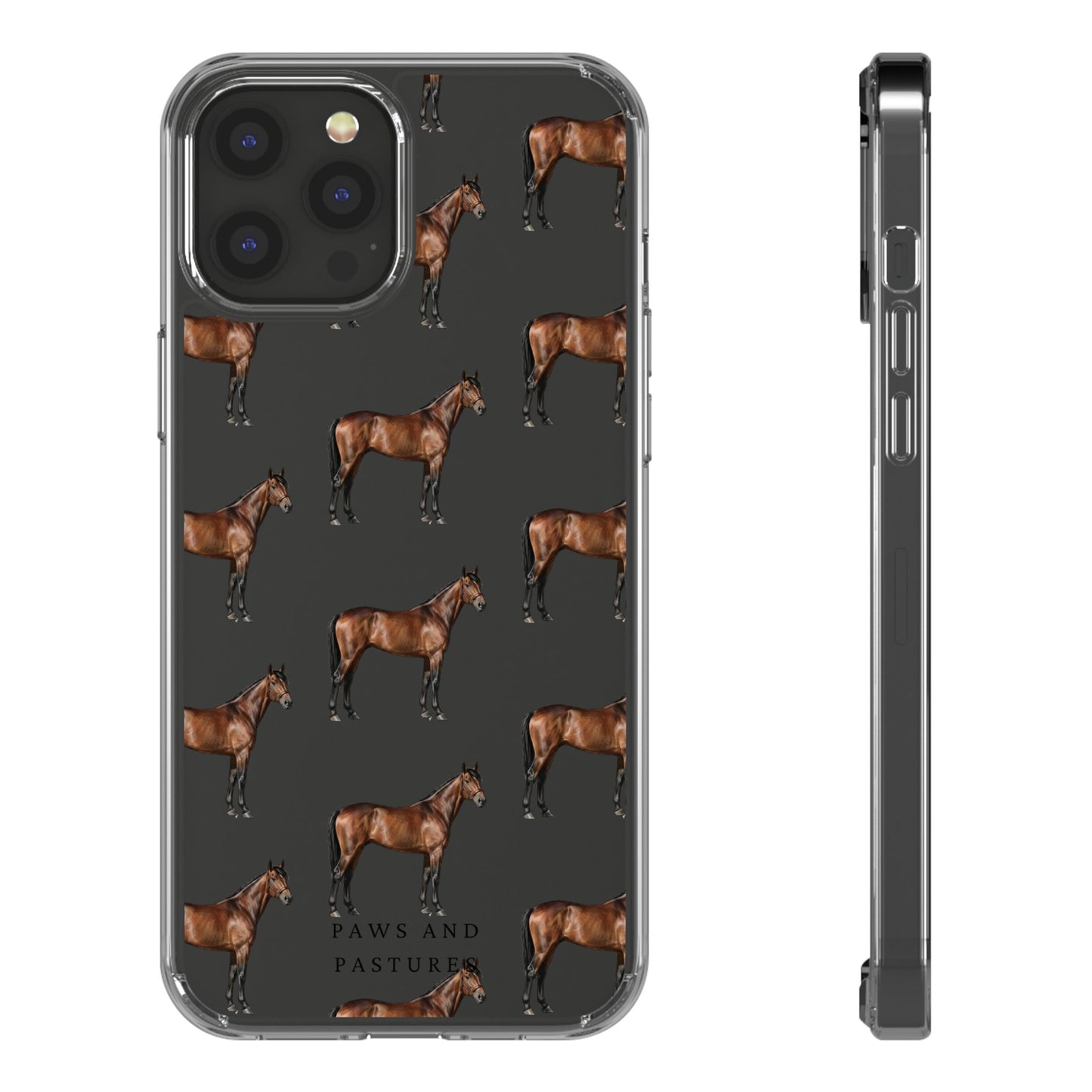 Horse Pattern Clear iPhone Case