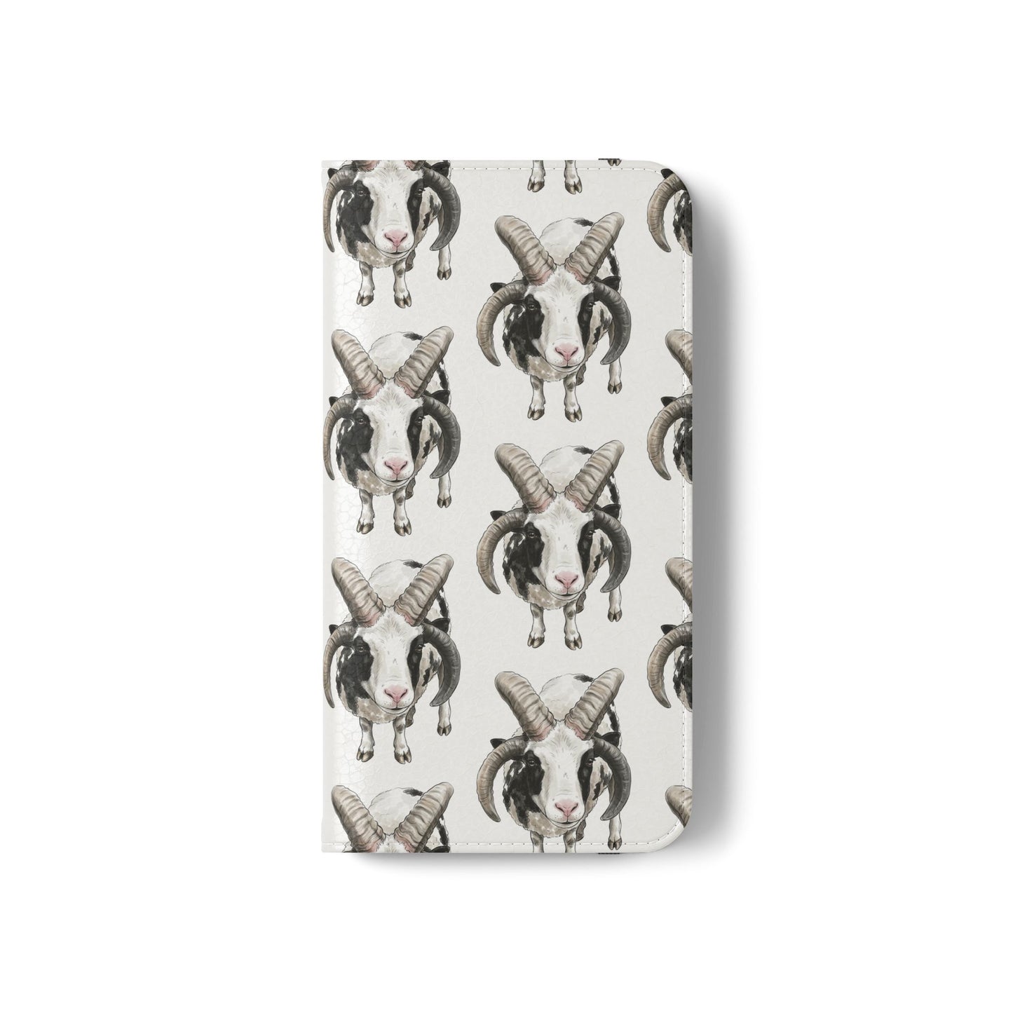 Jacob Sheep Pattern Flip Phone Case — Cute Farm Animal Wallet Cover