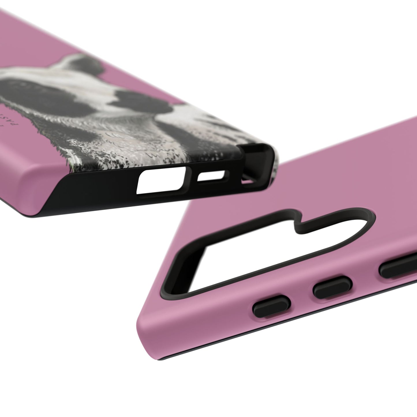 Pink Dutch Spotted Sheep Portrait Phone Case - Black & White Lamb Illustration Protective Cover