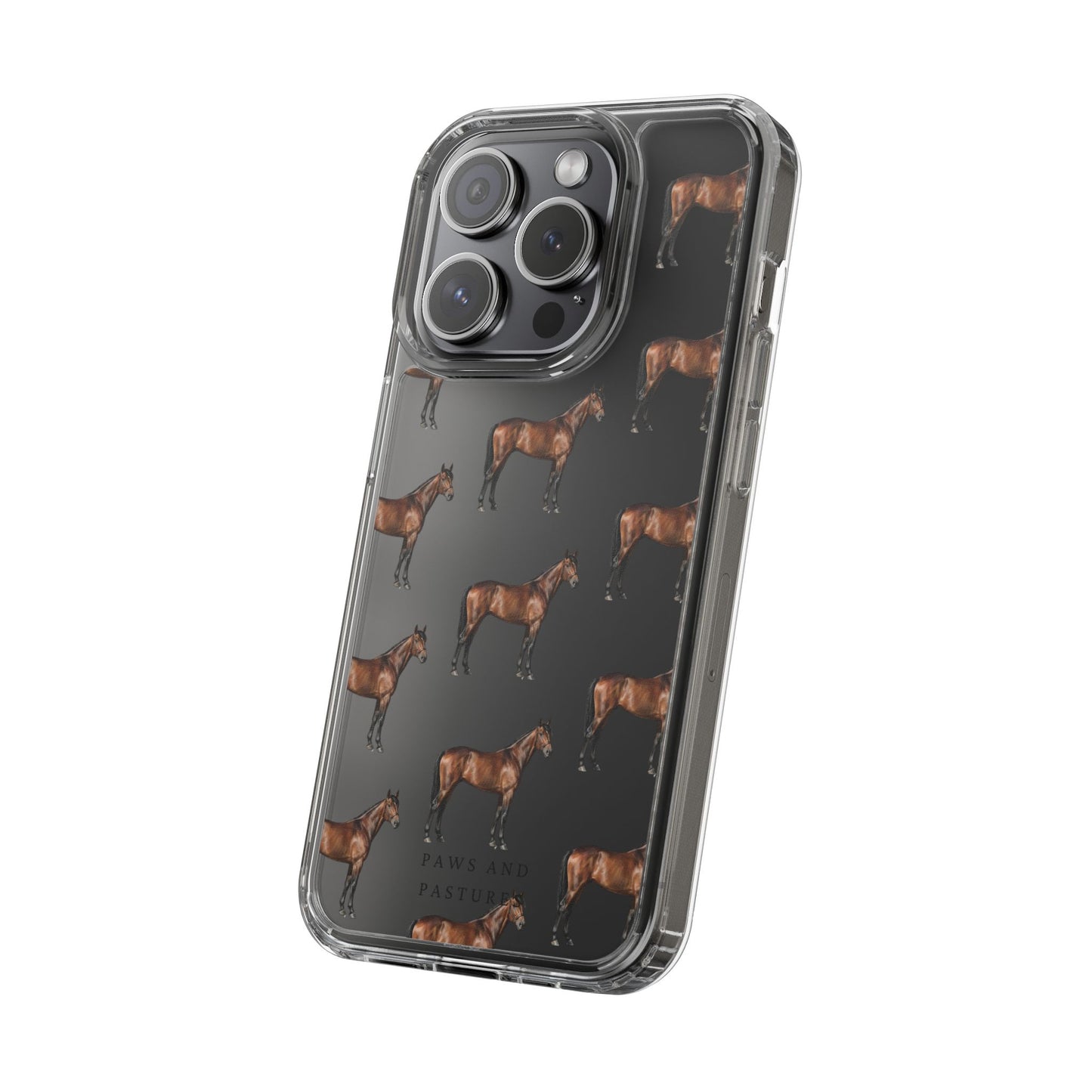 Horse Pattern Clear iPhone Case