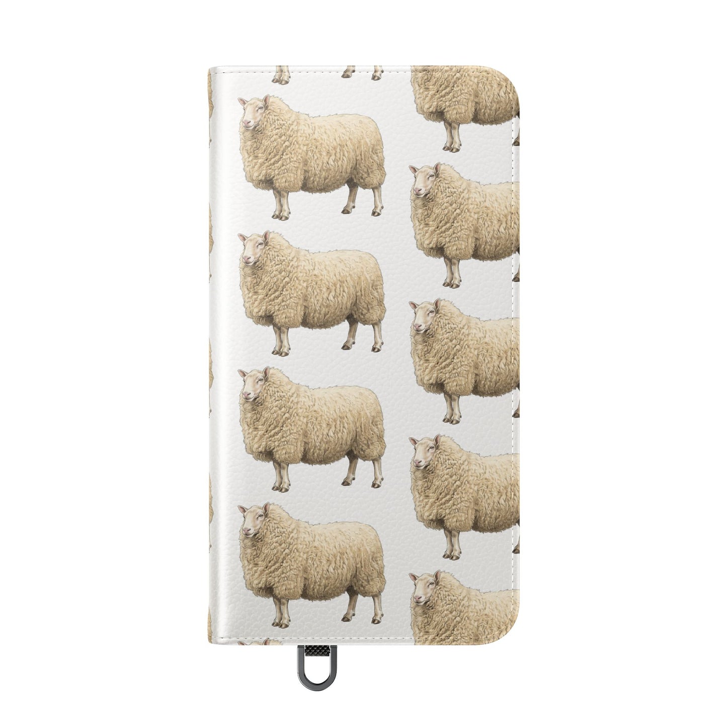 Cheviot Sheep Pattern Flip Phone Case – Cute Pastoral Wallet Cover with Card Slots