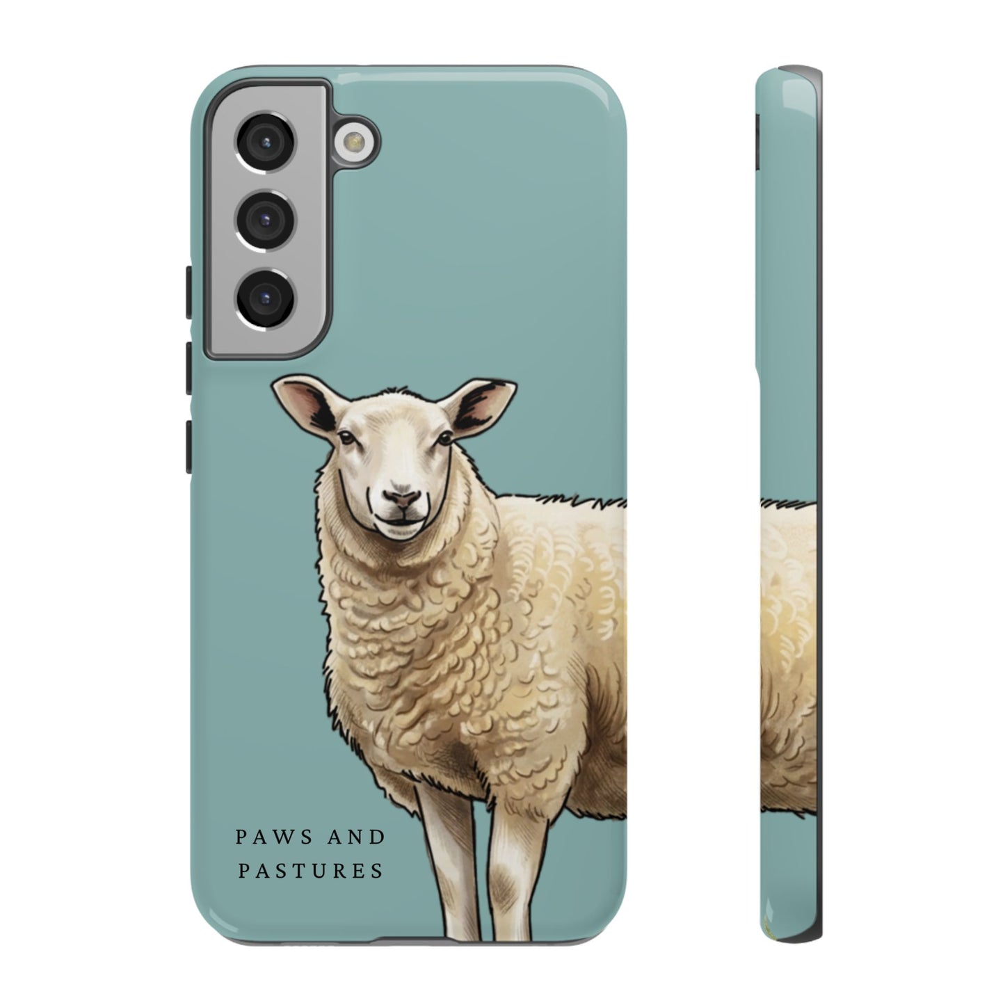 Teal Sheep Illustration Tough Phone Case