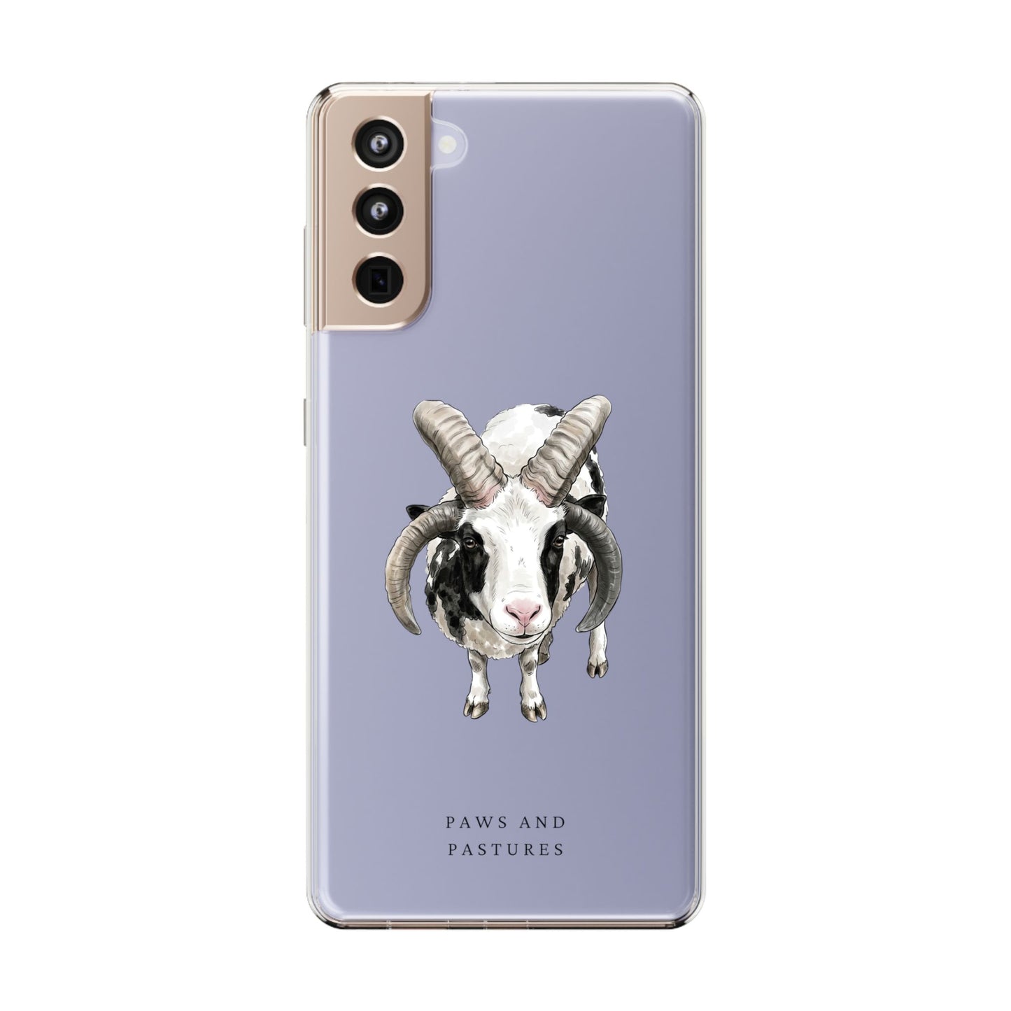 Jacob Sheep Clear Phone Case — Cute Goat Illustration Clear Case for Sheep Lovers