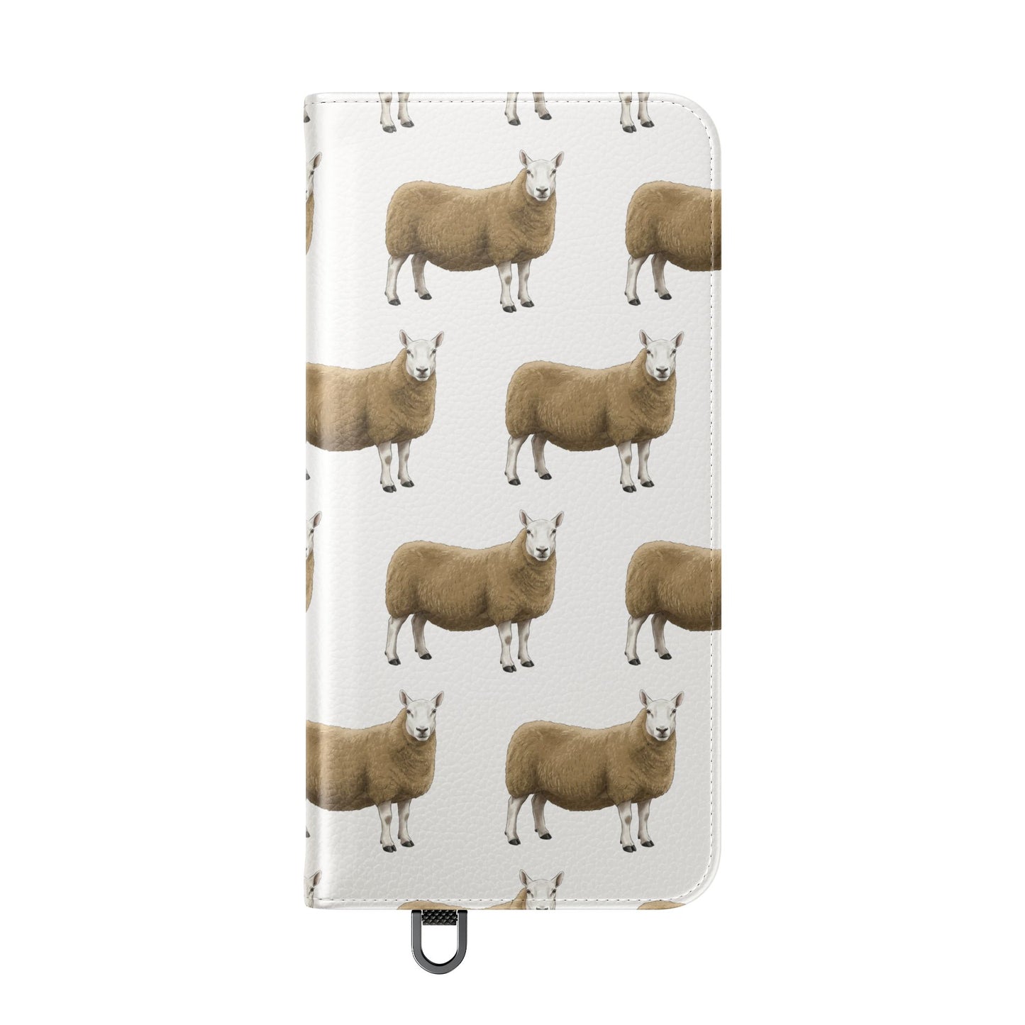 Cheviot Sheep Pattern Flip Phone Case – Cute Pastoral Wallet Cover with Card Slots