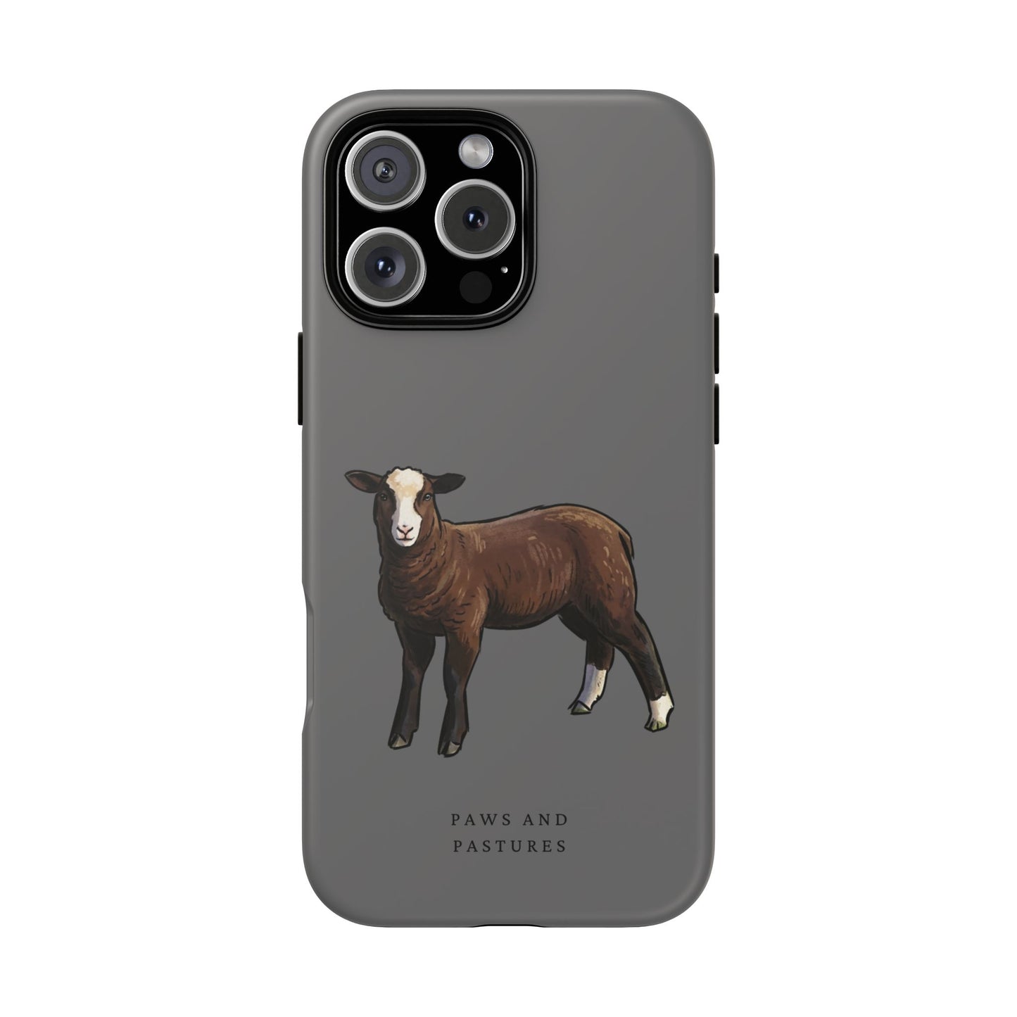 Zwartble Phone Case — Brown Sheep Illustration "Paws and Pastures"