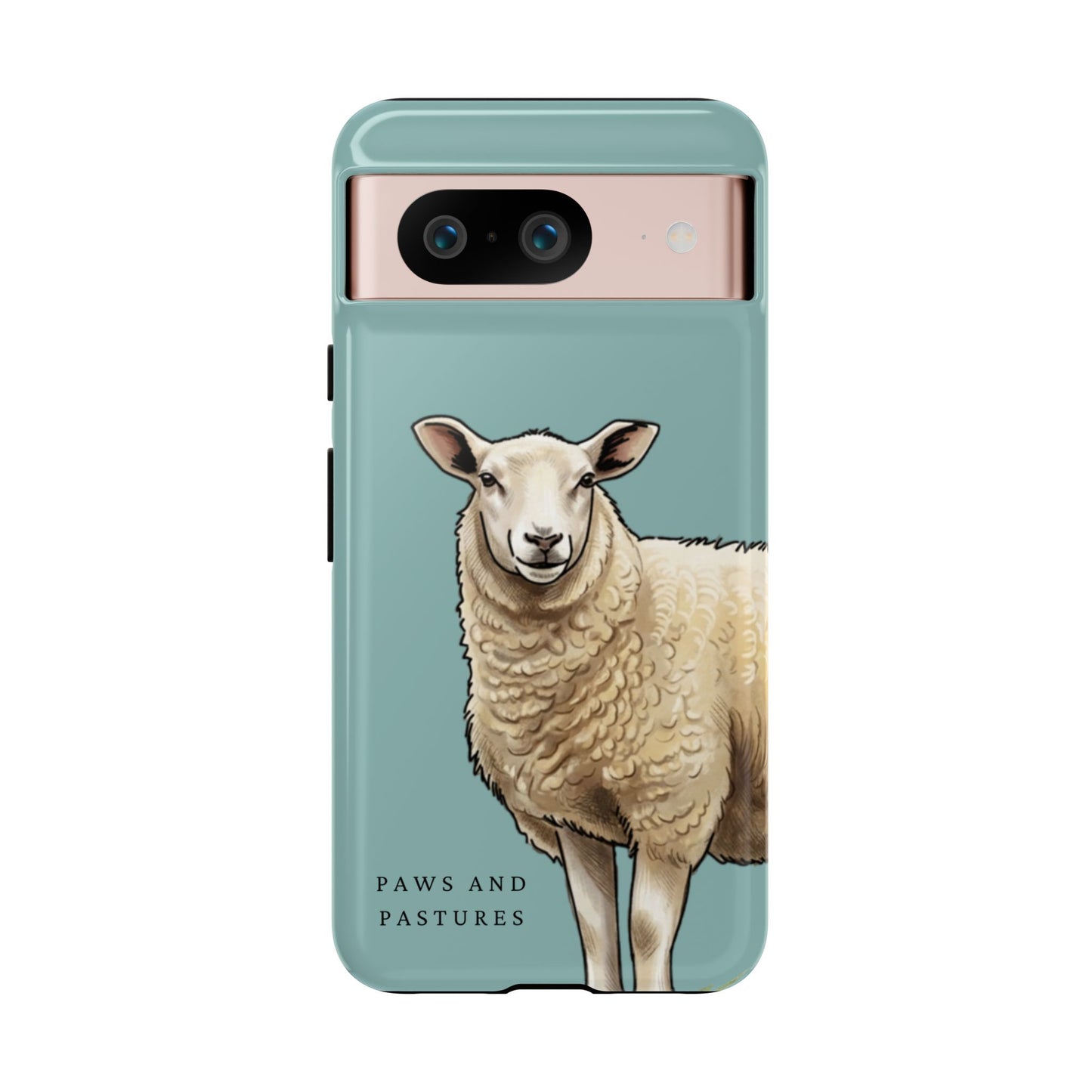 Teal Sheep Illustration Tough Phone Case