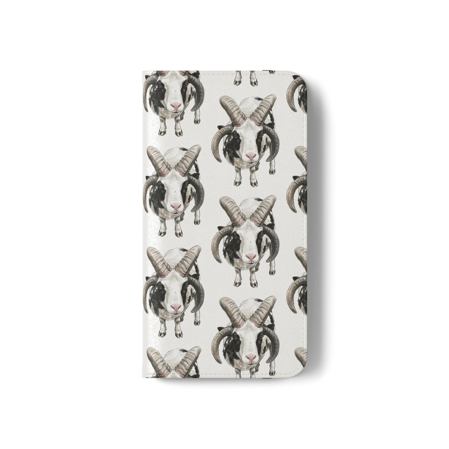 Jacob Sheep Pattern Flip Phone Case — Cute Farm Animal Wallet Cover