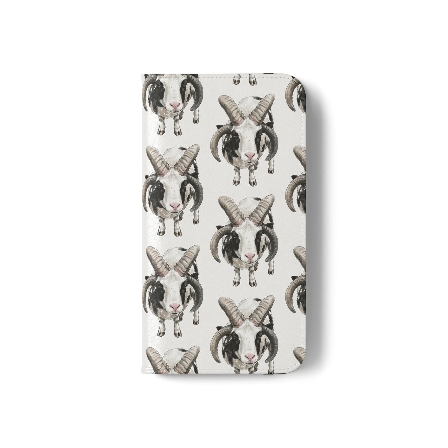 Jacob Sheep Pattern Flip Phone Case — Cute Farm Animal Wallet Cover
