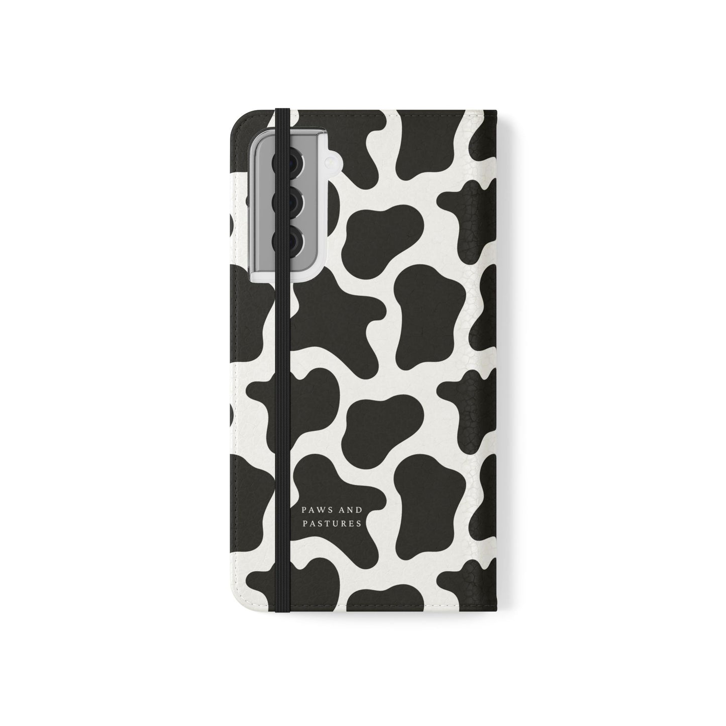 Cow Print Flip Phone Case — Black & White Wallet Flip Case
