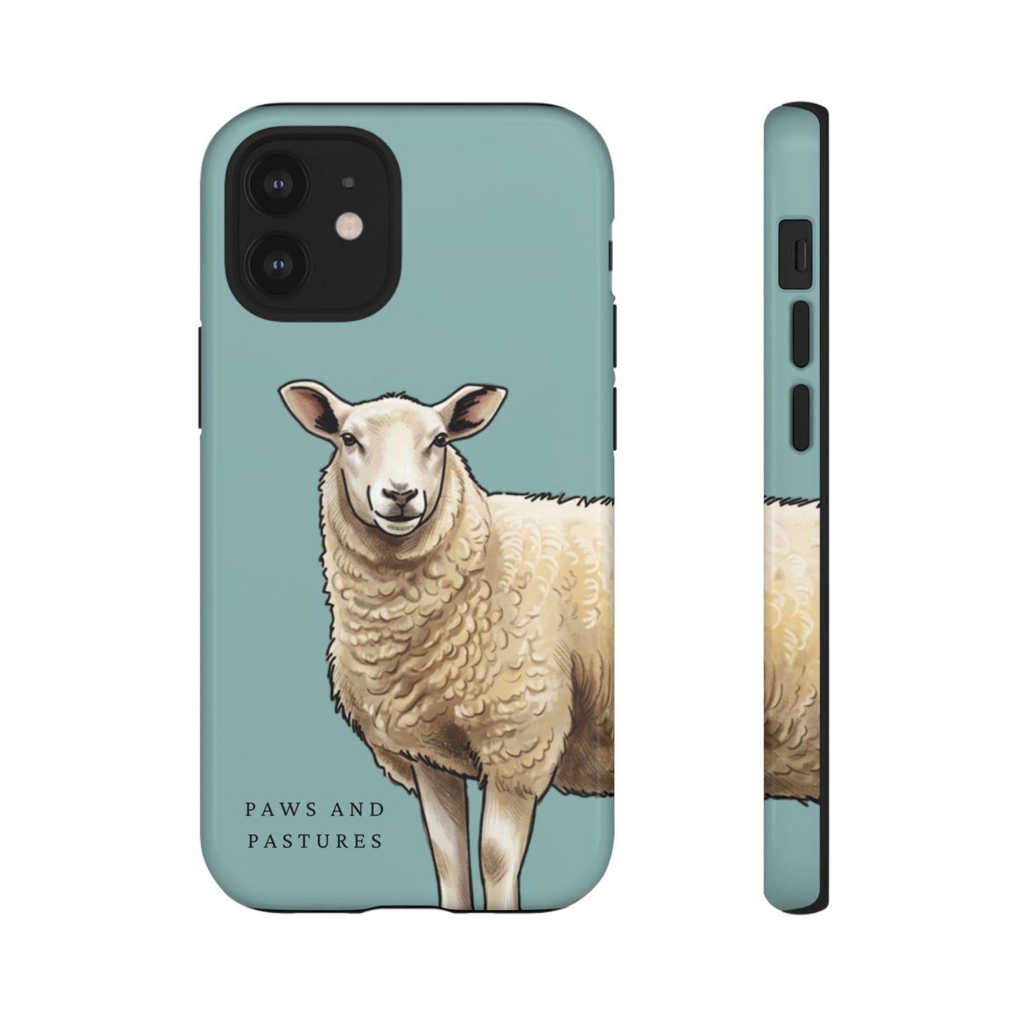 Teal Sheep Illustration Tough Phone Case