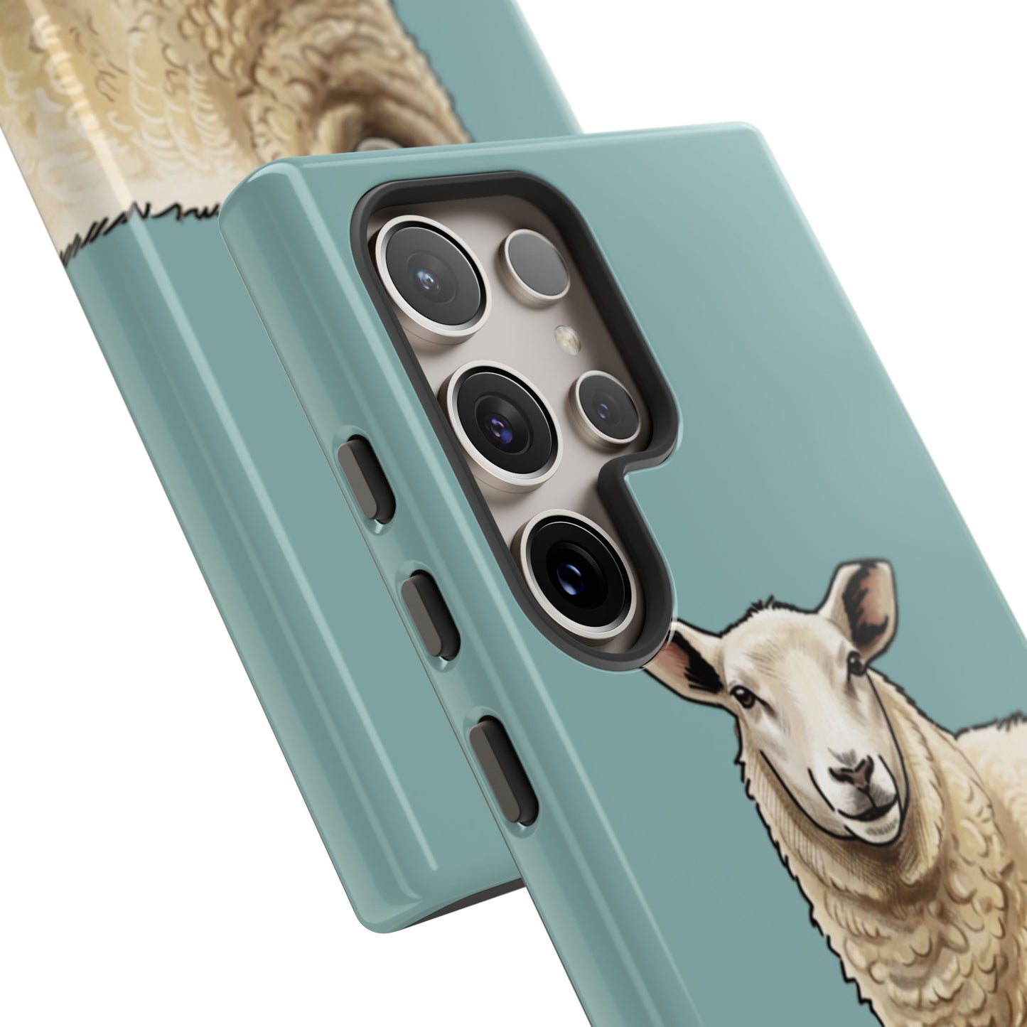 Teal Sheep Illustration Tough Phone Case