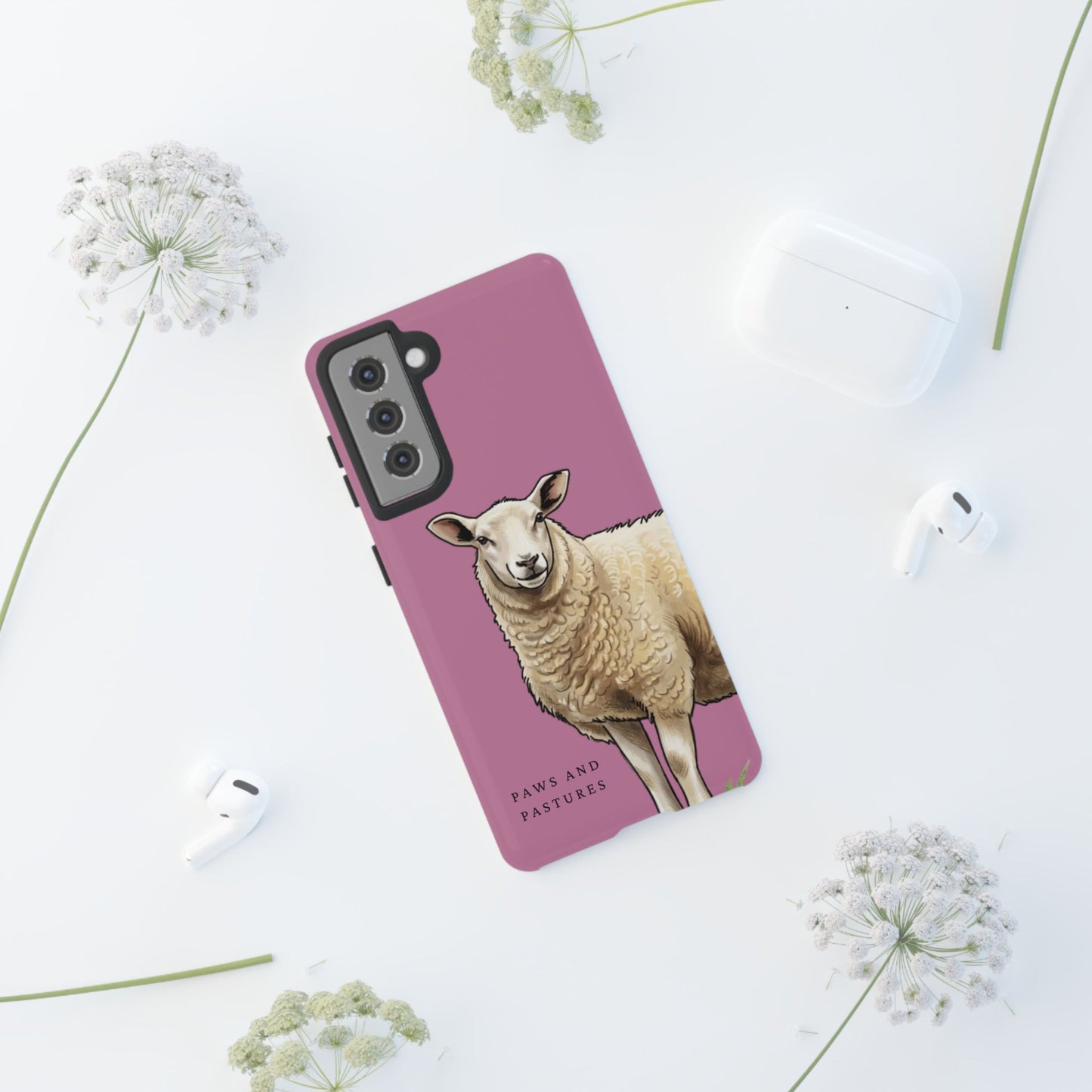 Pink Sheep Illustration Tough Phone Case