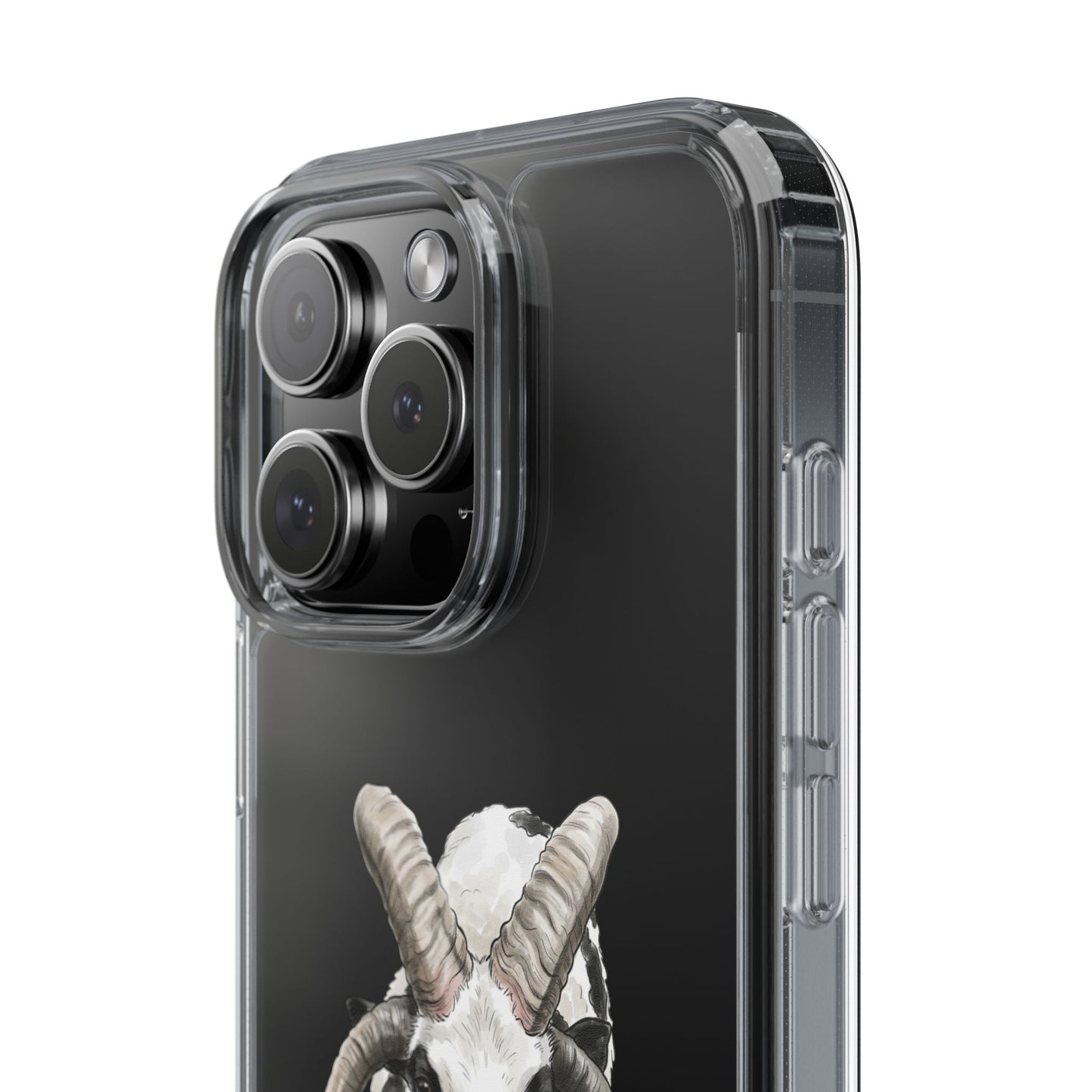 Jacob Sheep Clear Phone Case — Cute Goat Illustration Clear Case for Sheep Lovers