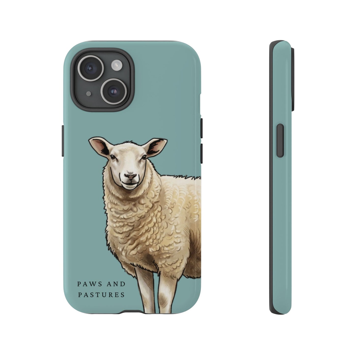 Teal Sheep Illustration Tough Phone Case