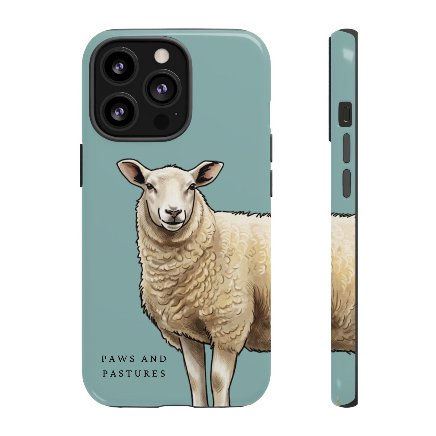 Teal Sheep Illustration Tough Phone Case