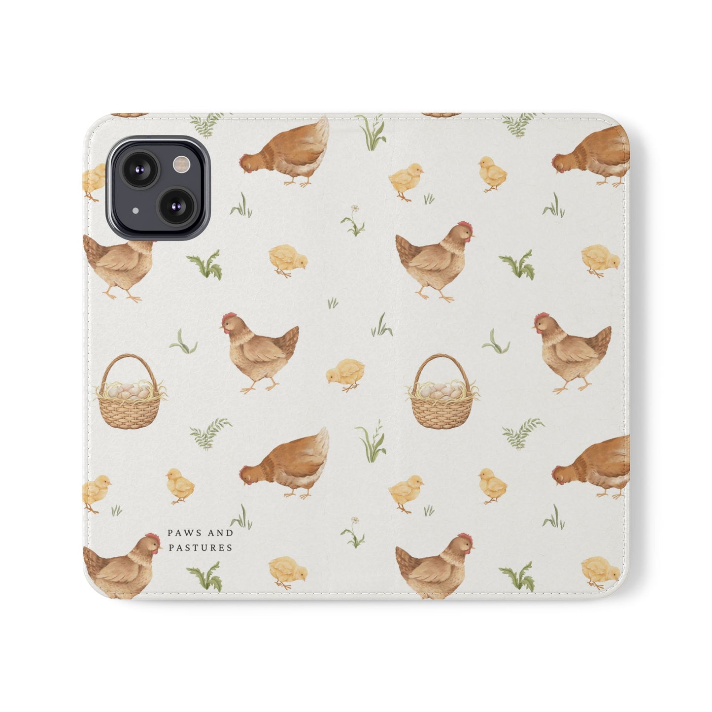 Flip Case – Watercolor Chickens & Baskets Phone Wallet Case